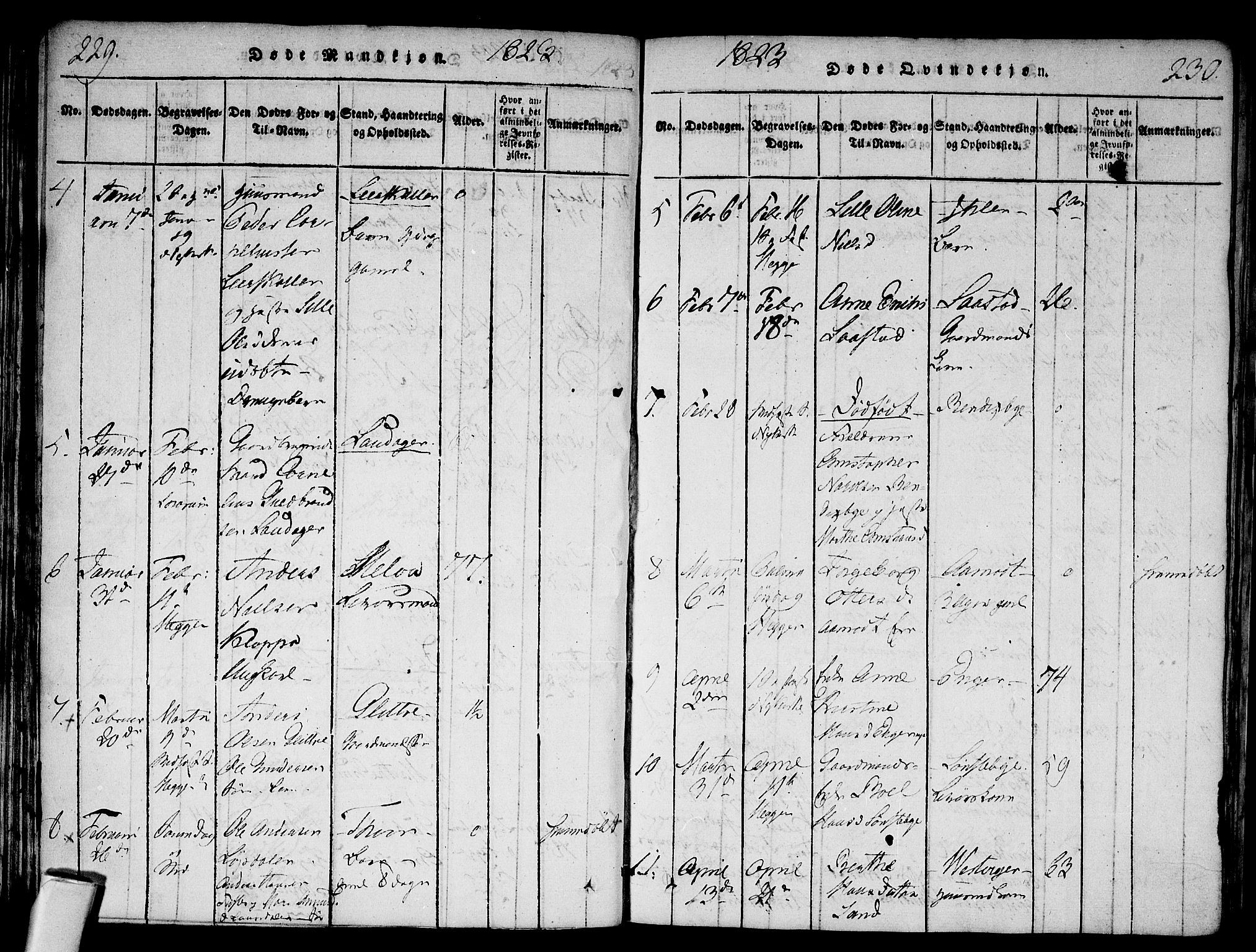 Modum kirkebøker, AV/SAKO-A-234/F/Fa/L0004: Parish register (official) no. 4, 1818-1824, p. 229-230