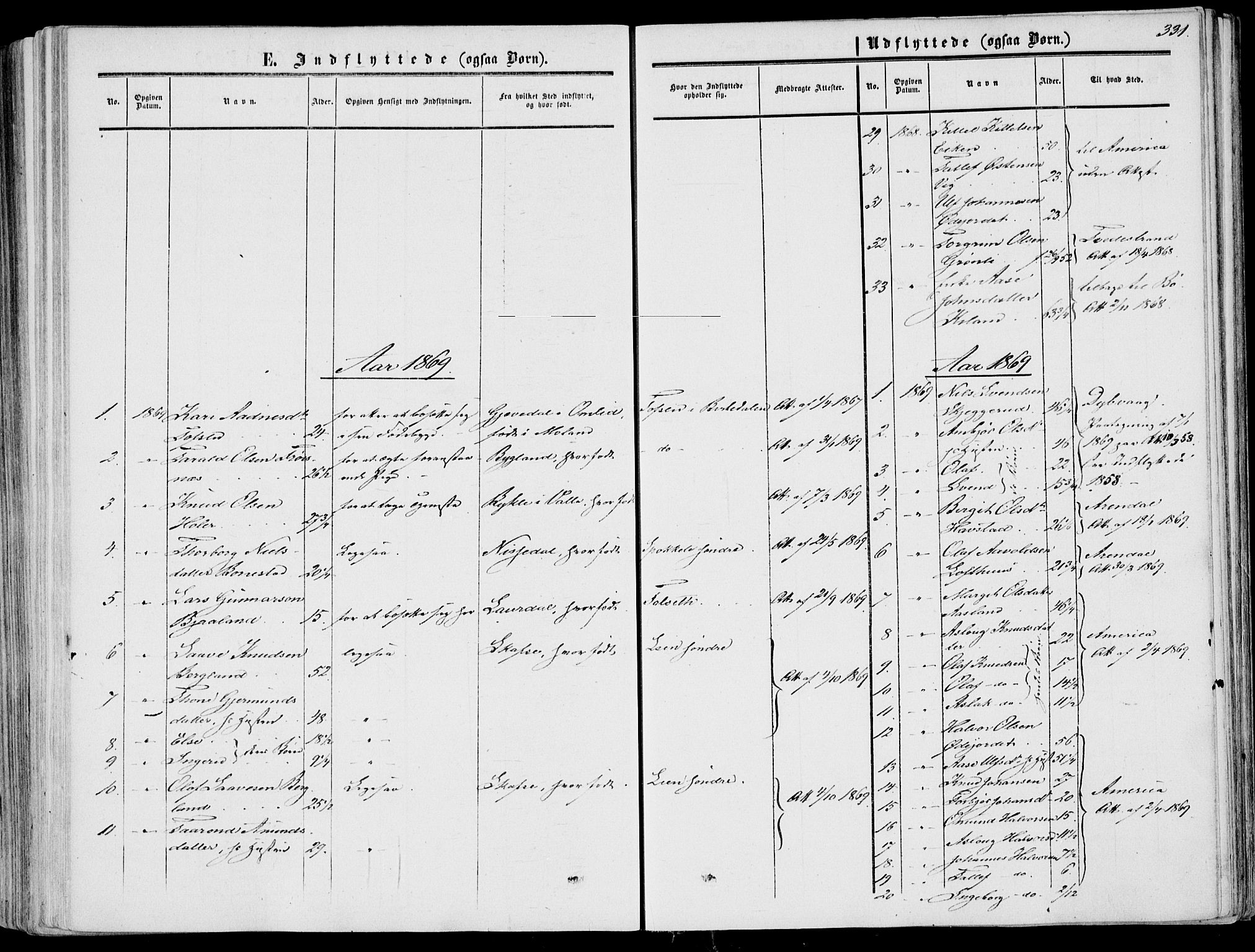 Fyresdal kirkebøker, SAKO/A-263/F/Fa/L0005: Parish register (official) no. I 5, 1855-1871, p. 331