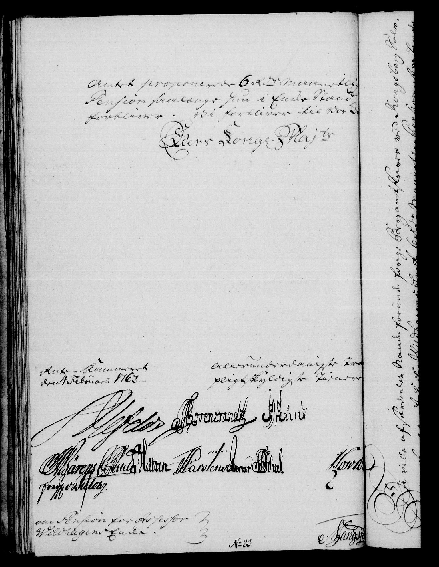 Rentekammeret, Kammerkanselliet, RA/EA-3111/G/Gf/Gfa/L0045: Norsk relasjons- og resolusjonsprotokoll (merket RK 52.45), 1763, p. 76