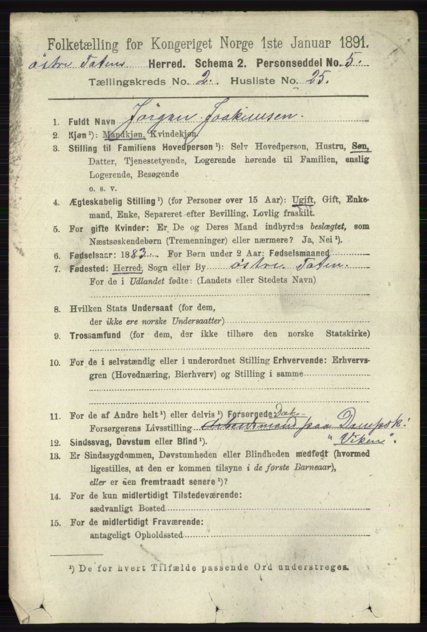 RA, 1891 census for 0528 Østre Toten, 1891, p. 917