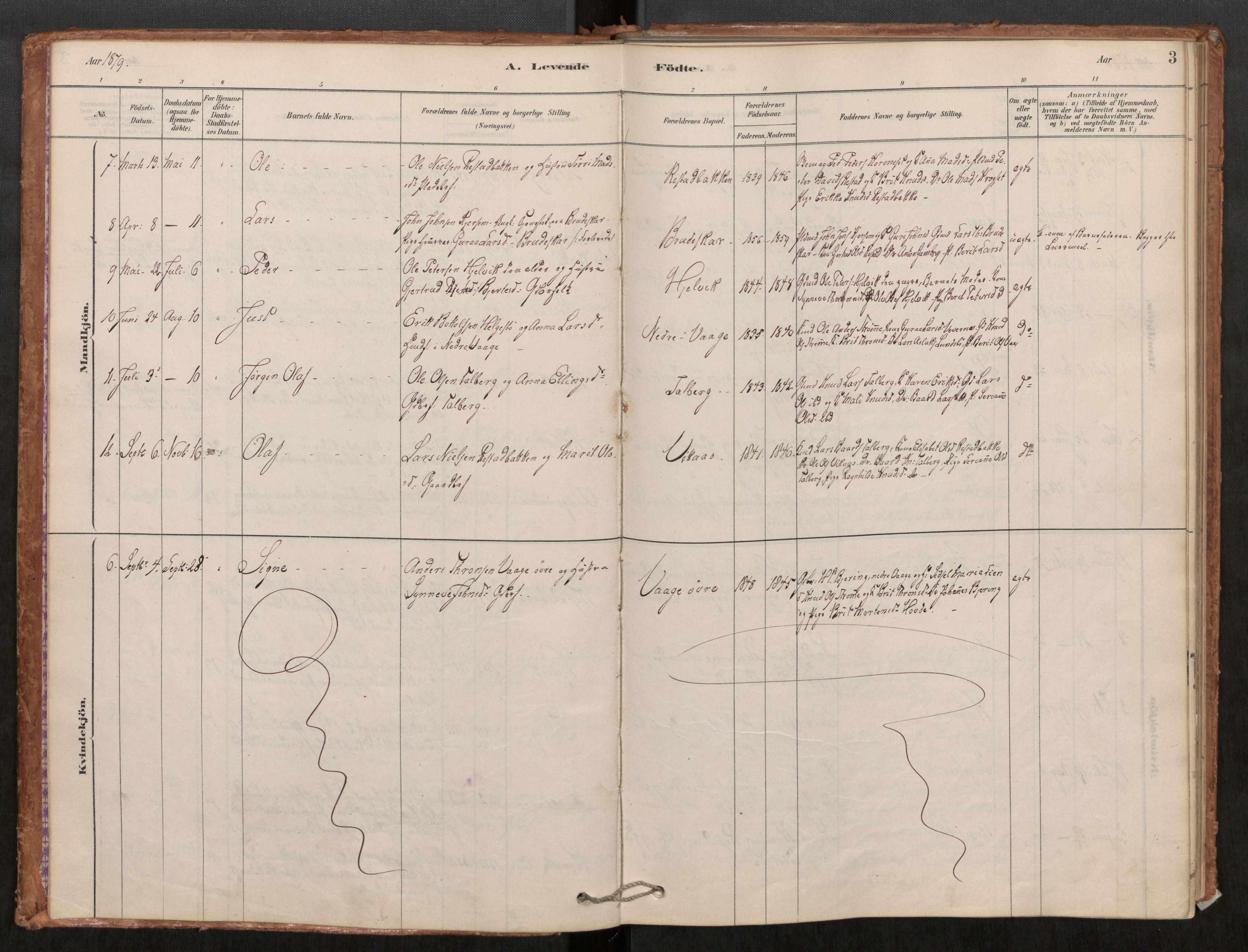 Ministerialprotokoller, klokkerbøker og fødselsregistre - Møre og Romsdal, SAT/A-1454/550/L0621: Parish register (official) no. 550A01, 1878-1915, p. 3