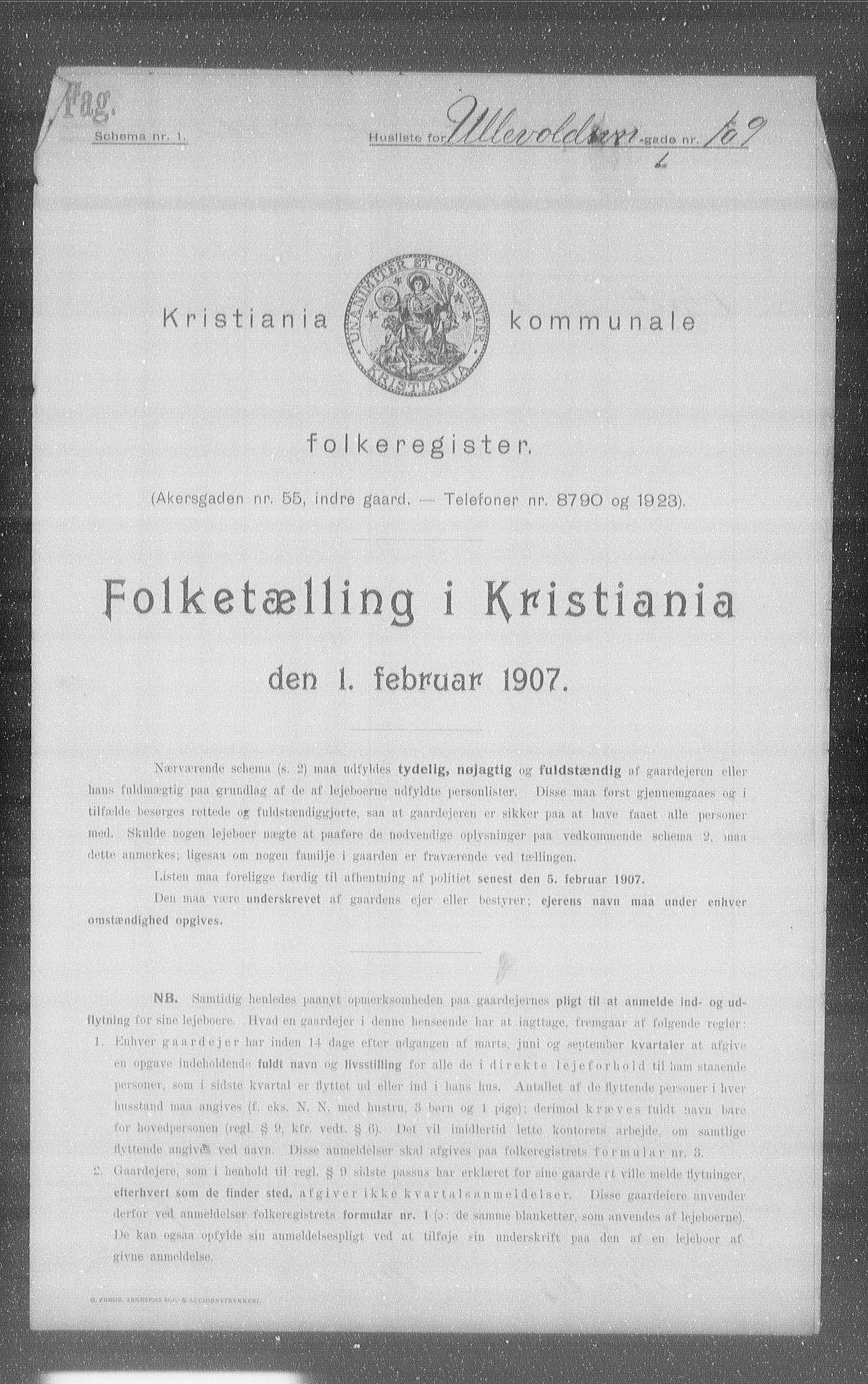 OBA, Municipal Census 1907 for Kristiania, 1907, p. 60904