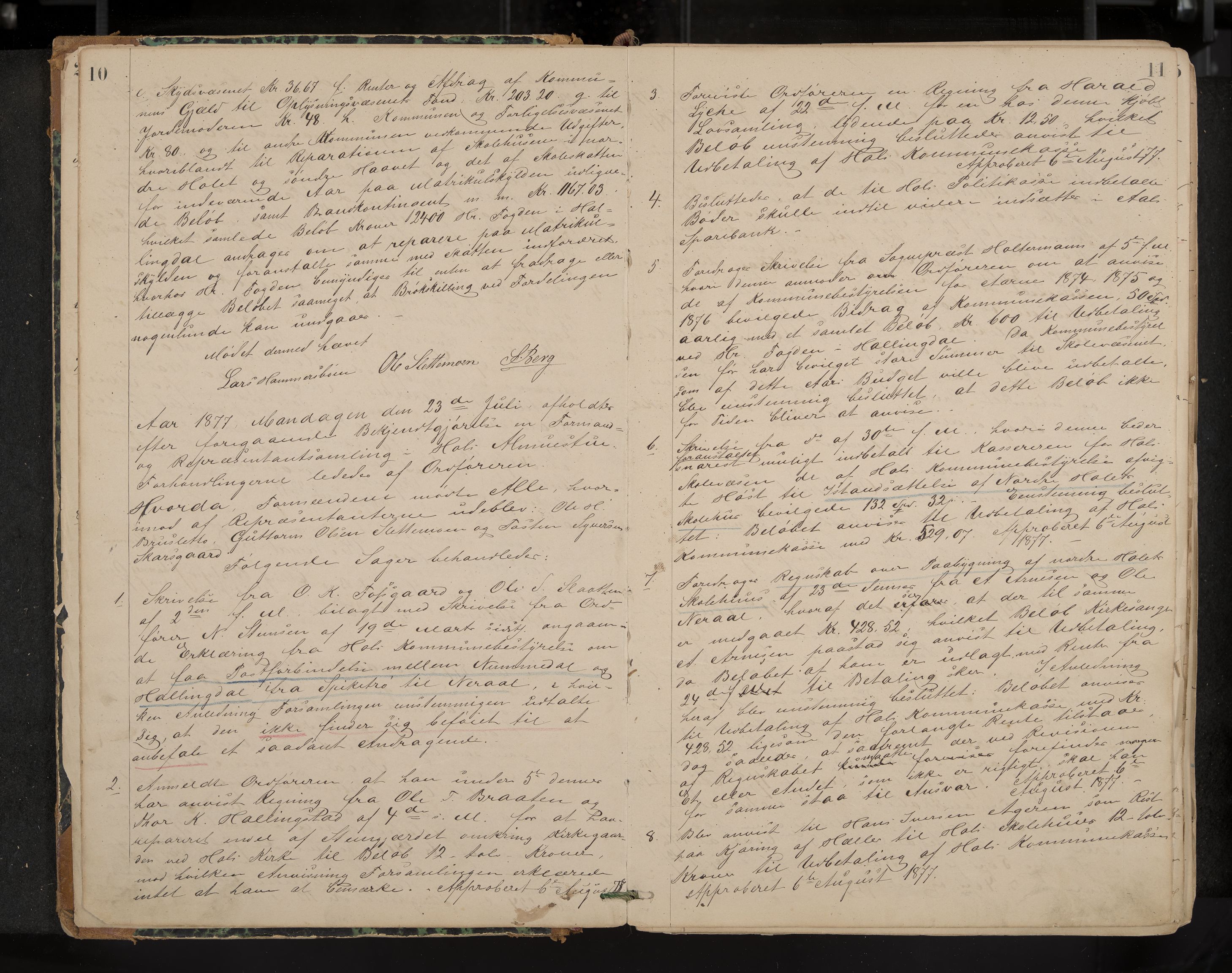 Hol formannskap og sentraladministrasjon, IKAK/0620021-1/A/L0001: Møtebok, 1877-1893, p. 10-11