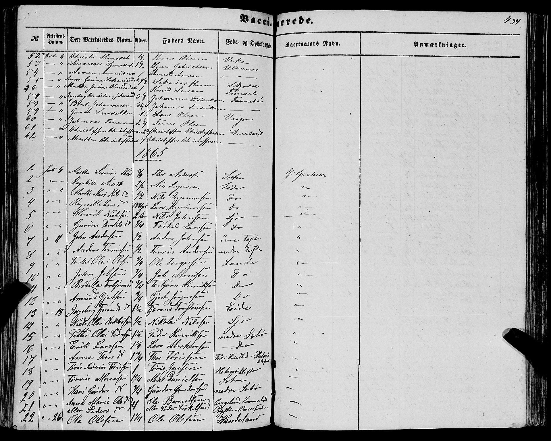 Fjelberg sokneprestembete, SAB/A-75201/H/Haa: Parish register (official) no. A 7, 1851-1867, p. 434