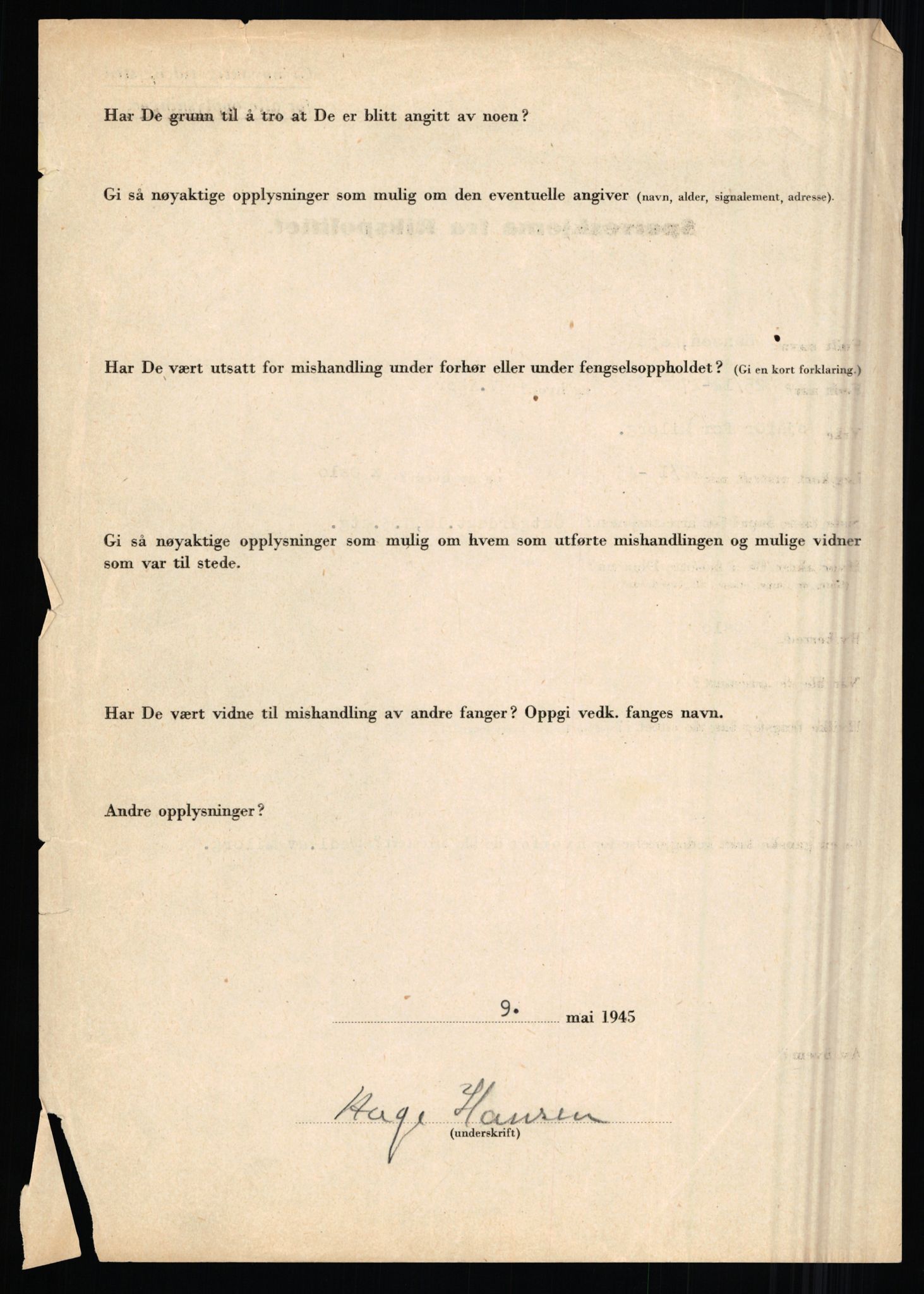 Rikspolitisjefen, AV/RA-S-1560/L/L0006: Hansen, Adolf Boye - Hemstad, Gunnar, 1940-1945, p. 549