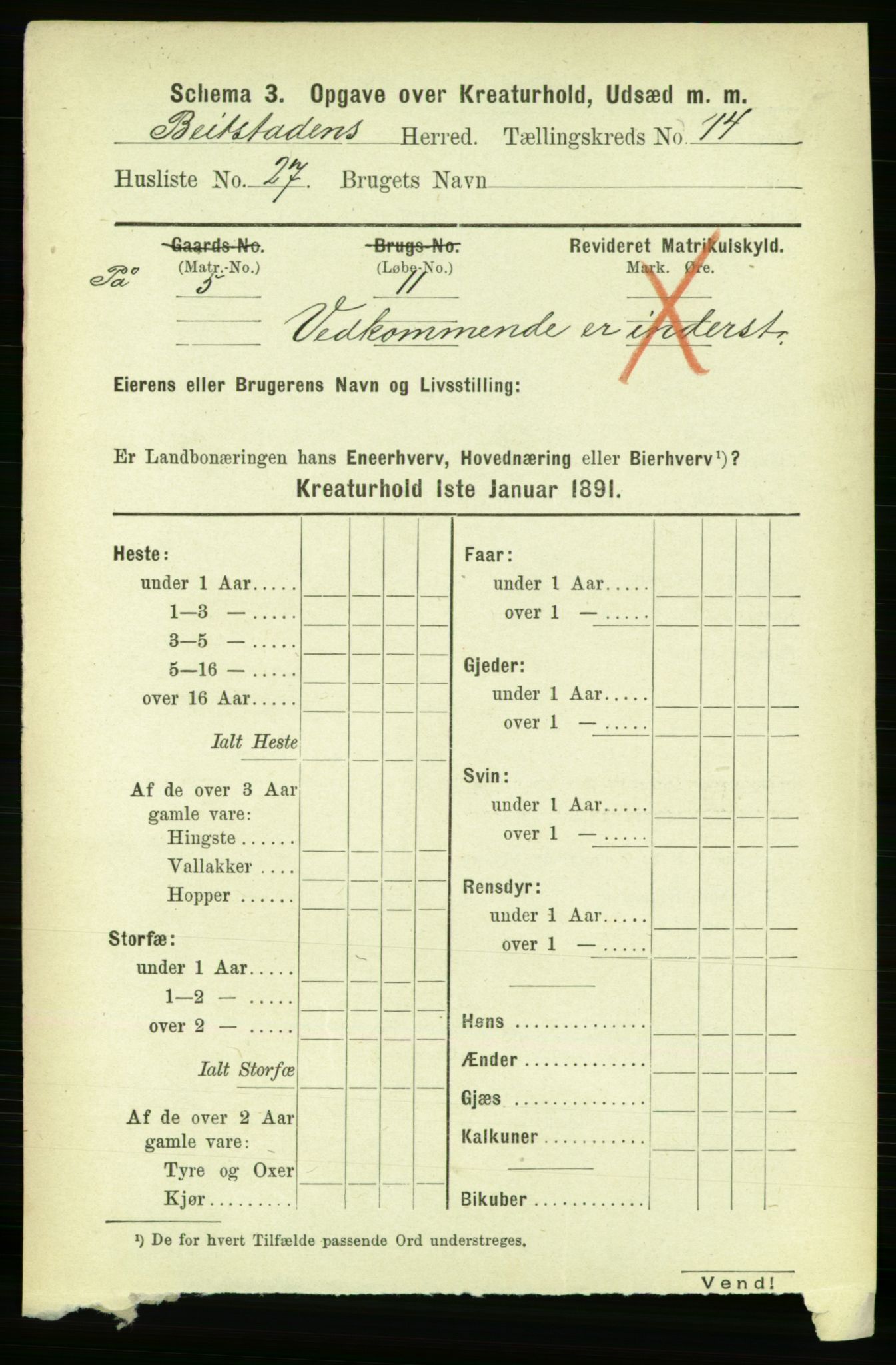 RA, 1891 census for 1727 Beitstad, 1891, p. 6605