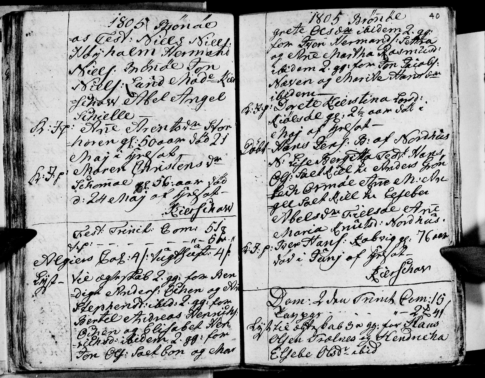 Ministerialprotokoller, klokkerbøker og fødselsregistre - Nordland, AV/SAT-A-1459/813/L0209: Parish register (copy) no. 813C01, 1803-1821, p. 40