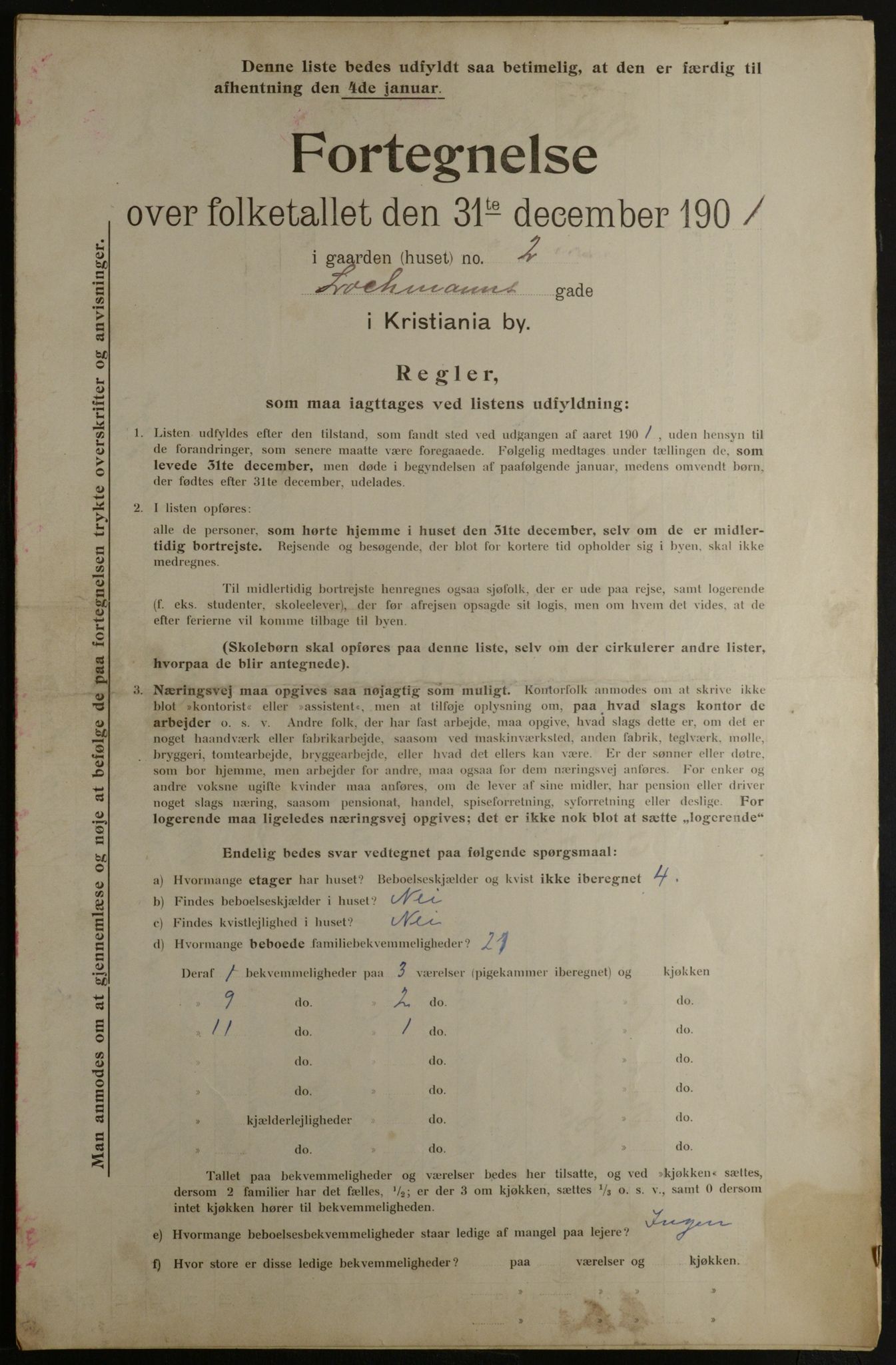 OBA, Municipal Census 1901 for Kristiania, 1901, p. 12575