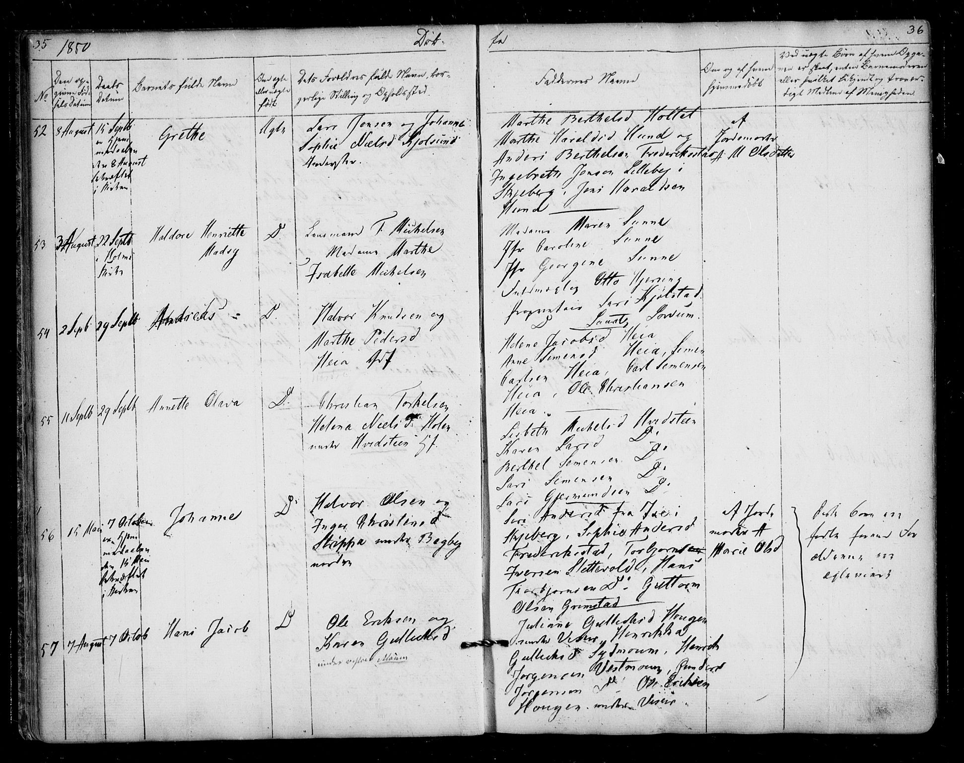 Borge prestekontor Kirkebøker, AV/SAO-A-10903/F/Fa/L0005: Parish register (official) no. I 5, 1848-1860, p. 35-36