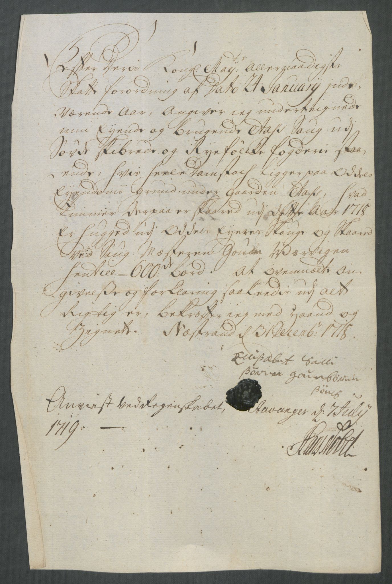 Rentekammeret inntil 1814, Reviderte regnskaper, Fogderegnskap, AV/RA-EA-4092/R47/L2871: Fogderegnskap Ryfylke, 1718, p. 93