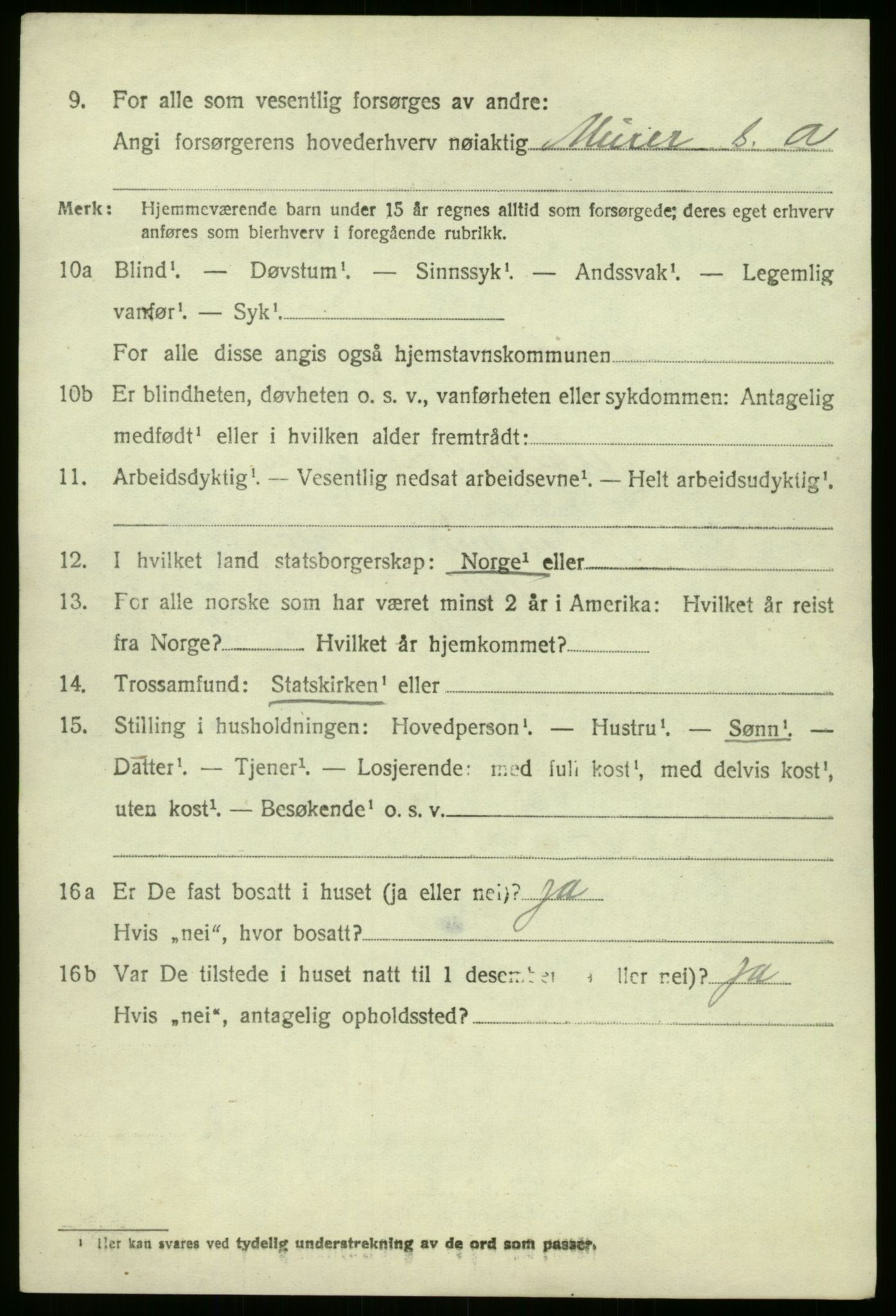 SAB, 1920 census for Jølster, 1920, p. 3591