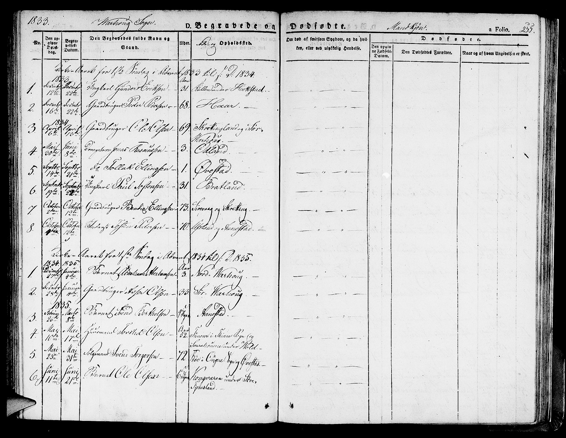 Hå sokneprestkontor, AV/SAST-A-101801/001/30BA/L0004: Parish register (official) no. A 4.1 /2, 1826-1841, p. 255