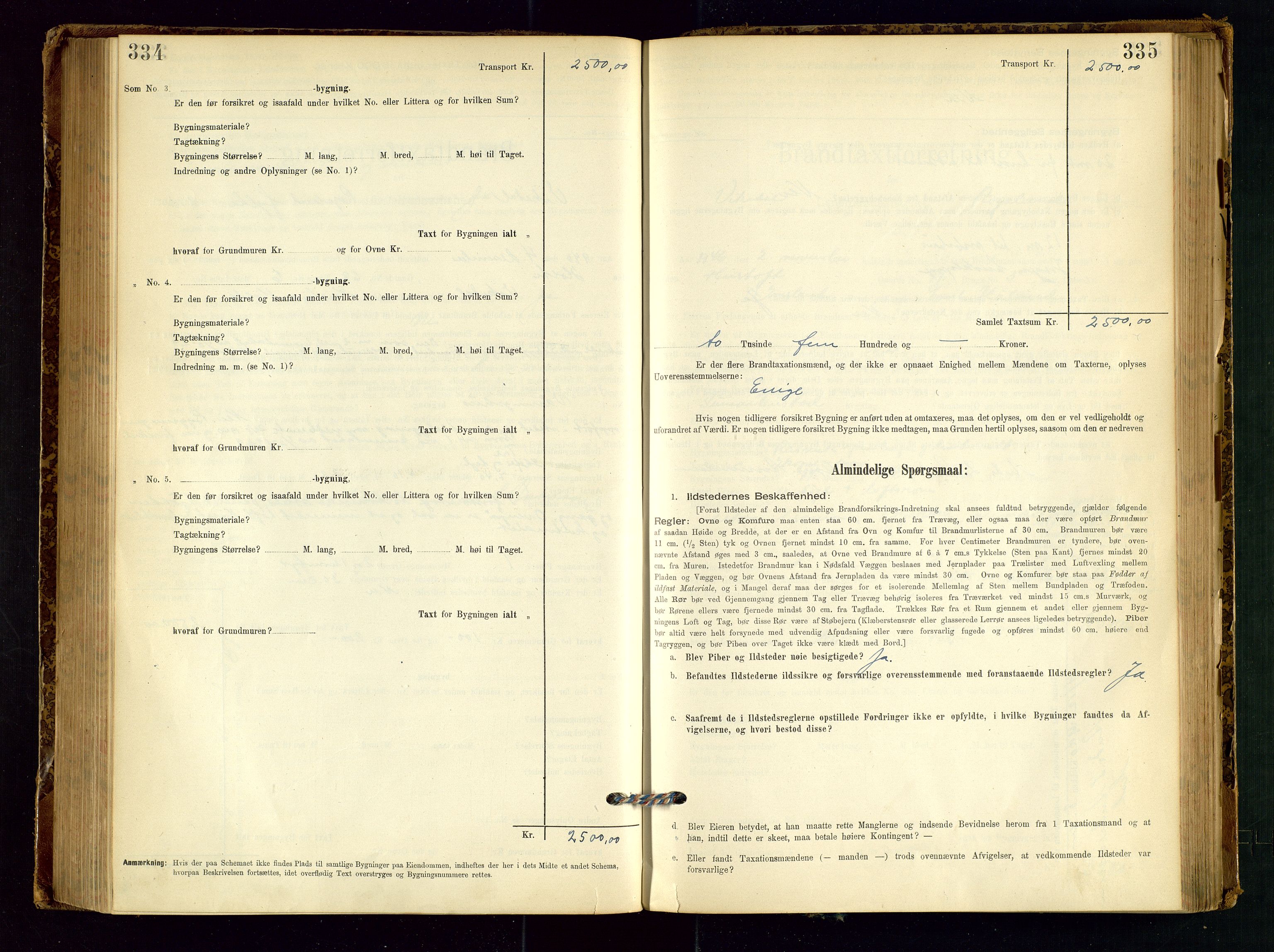 Vikedal lensmannskontor, SAST/A-100179/Gob/L0004: Branntakstprotokoll, 1894-1952, p. 334-335
