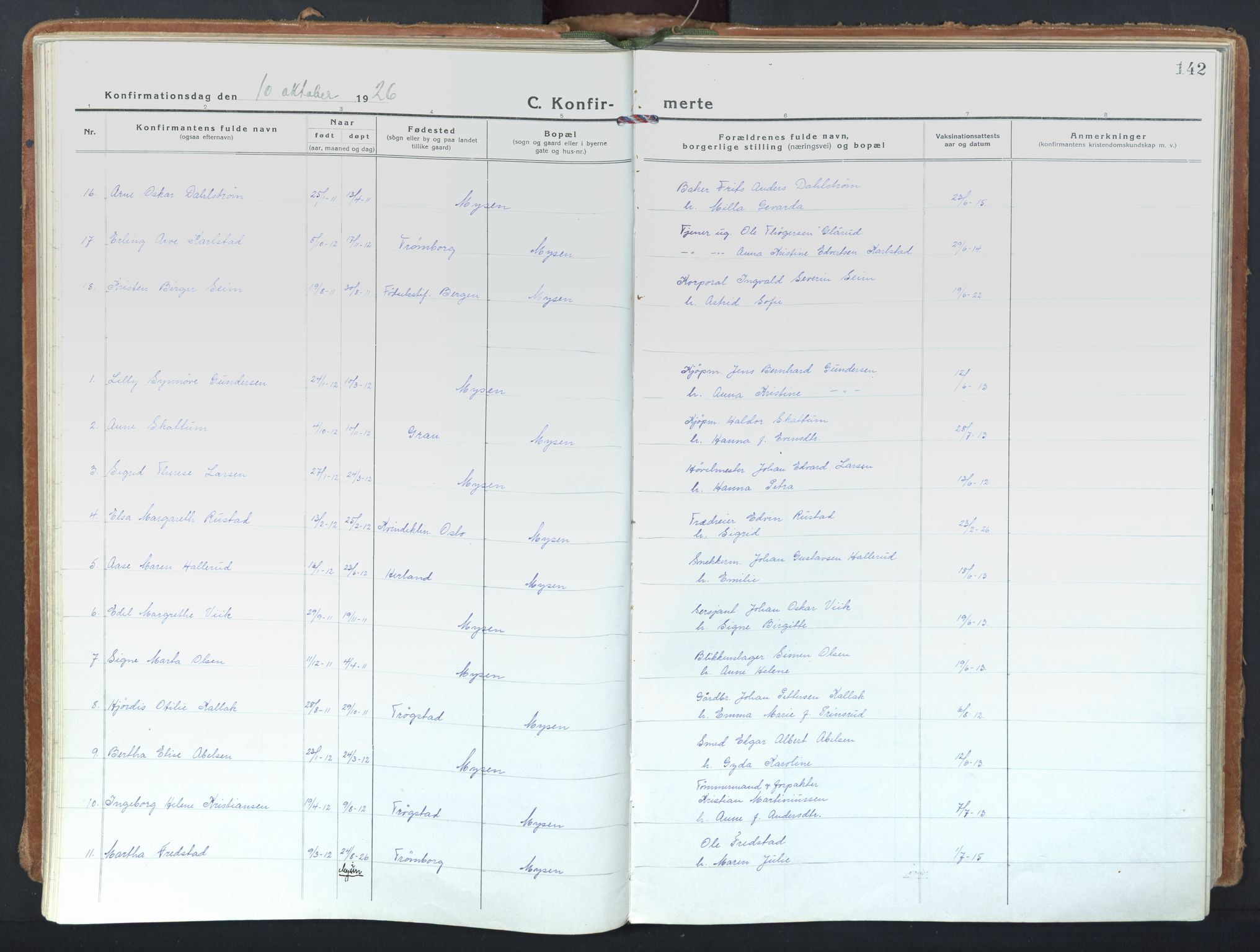 Eidsberg prestekontor Kirkebøker, AV/SAO-A-10905/F/Fd/L0001: Parish register (official) no. IV 1, 1921-1948, p. 142