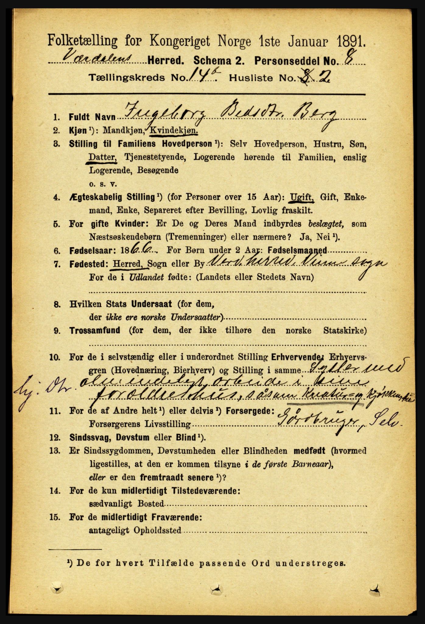 RA, 1891 census for 1721 Verdal, 1891, p. 7377