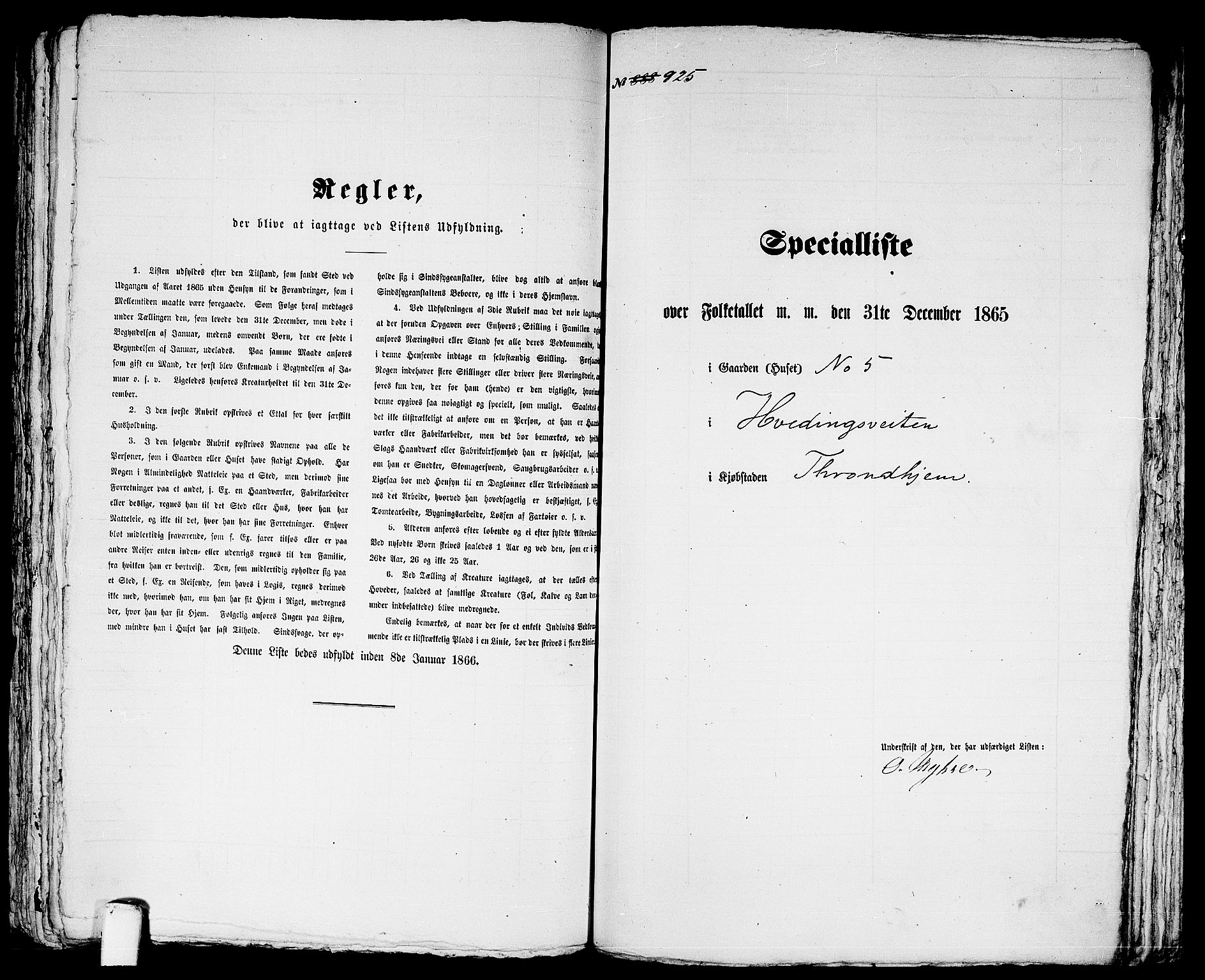 RA, 1865 census for Trondheim, 1865, p. 1929