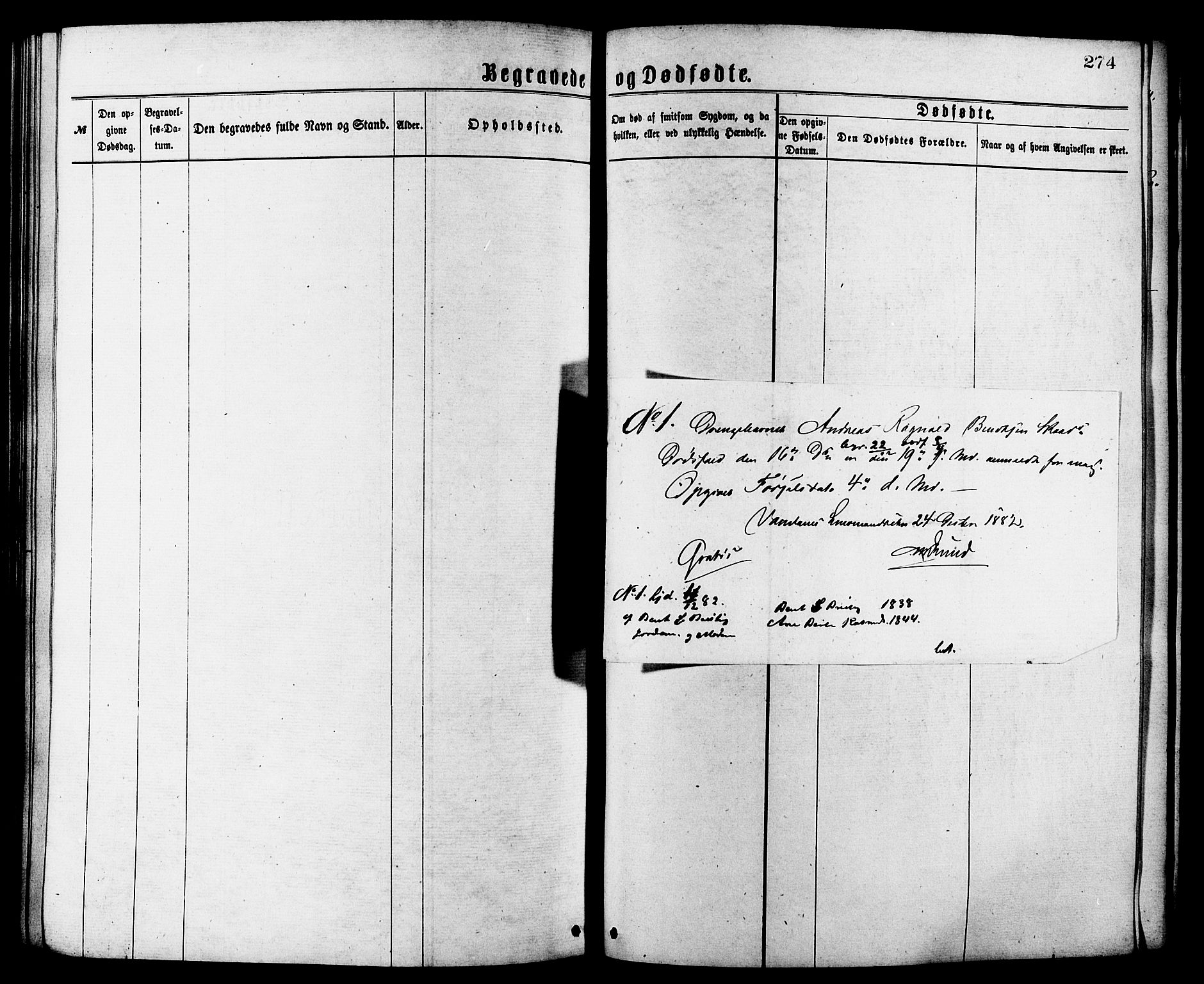 Ministerialprotokoller, klokkerbøker og fødselsregistre - Møre og Romsdal, SAT/A-1454/502/L0024: Parish register (official) no. 502A02, 1873-1884, p. 274