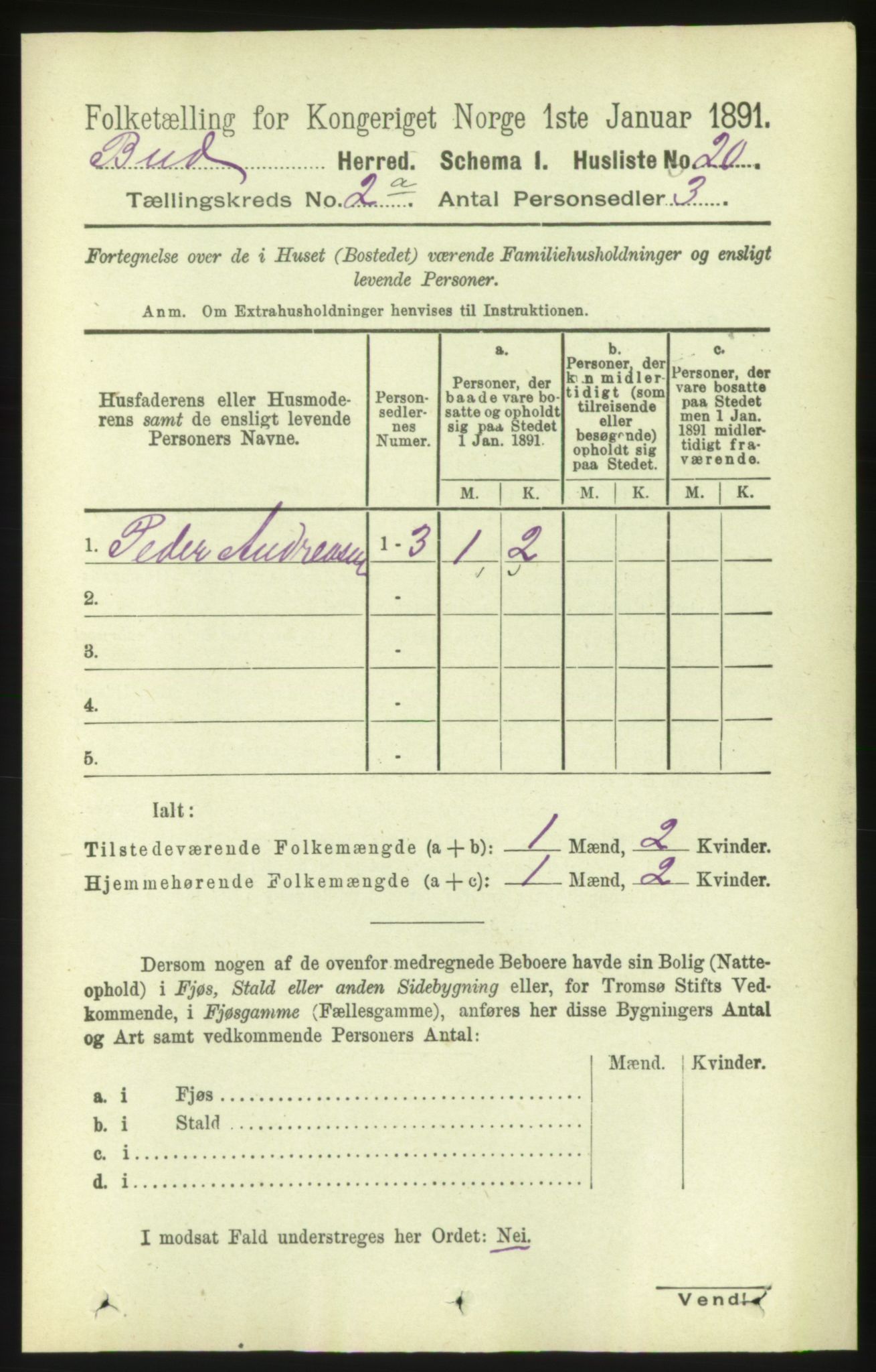 RA, 1891 census for 1549 Bud, 1891, p. 669