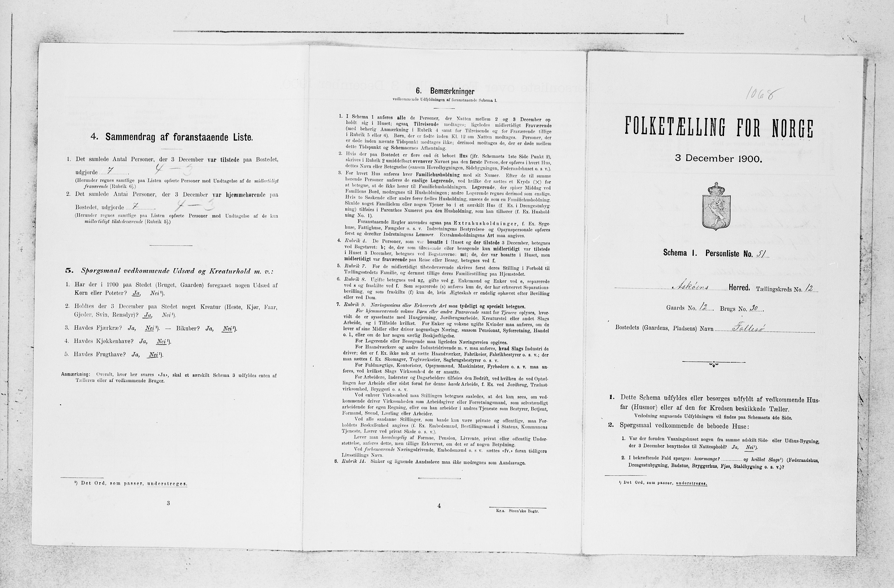 SAB, 1900 census for Askøy, 1900, p. 1691