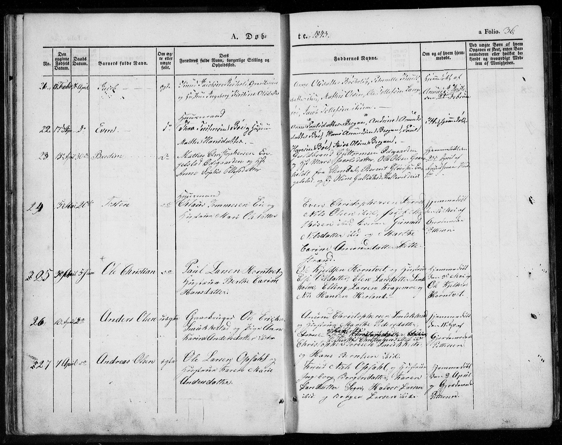 Lardal kirkebøker, SAKO/A-350/F/Fa/L0006: Parish register (official) no. I 6, 1835-1860, p. 36
