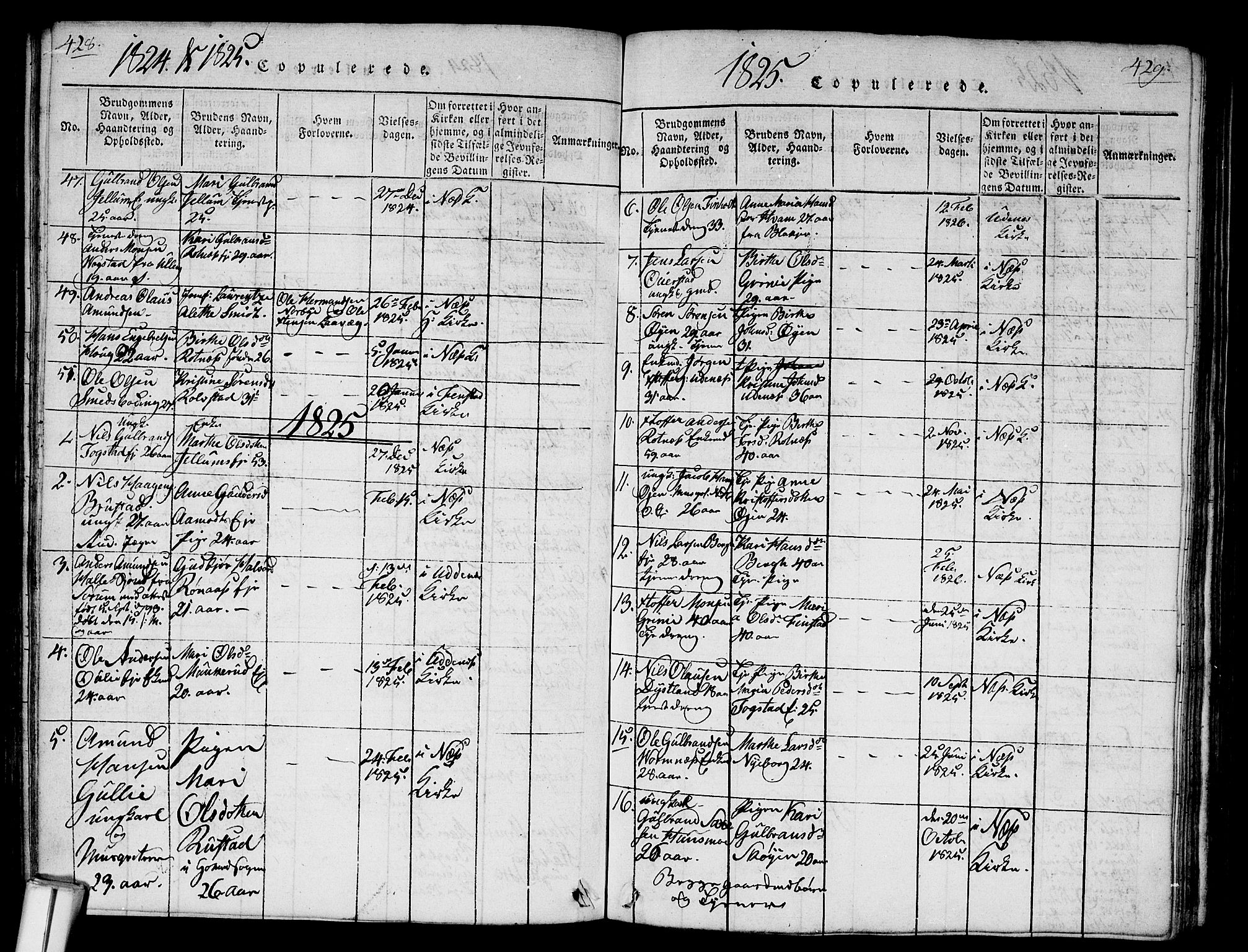 Nes prestekontor Kirkebøker, SAO/A-10410/G/Ga/L0001: Parish register (copy) no. I 1, 1815-1835, p. 428-429