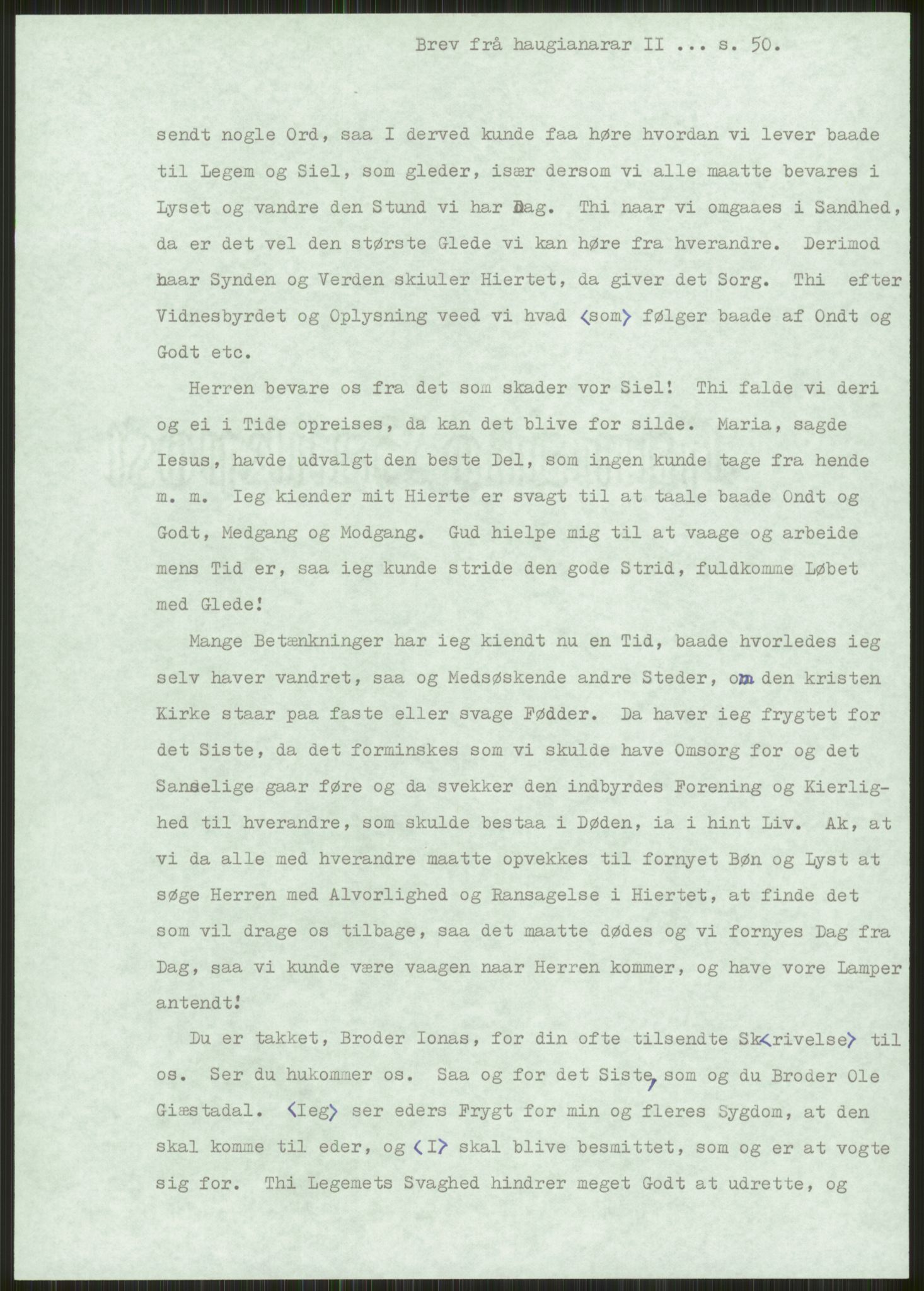 Samlinger til kildeutgivelse, Haugianerbrev, AV/RA-EA-6834/F/L0002: Haugianerbrev II: 1805-1821, 1805-1821, p. 50