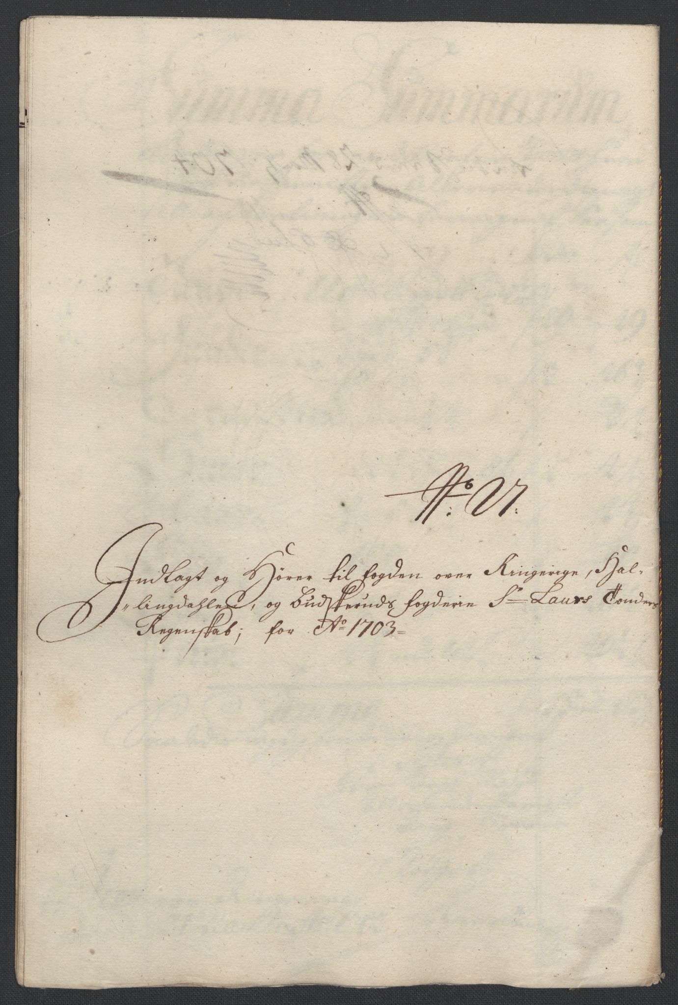 Rentekammeret inntil 1814, Reviderte regnskaper, Fogderegnskap, AV/RA-EA-4092/R22/L1461: Fogderegnskap Ringerike, Hallingdal og Buskerud, 1703, p. 291