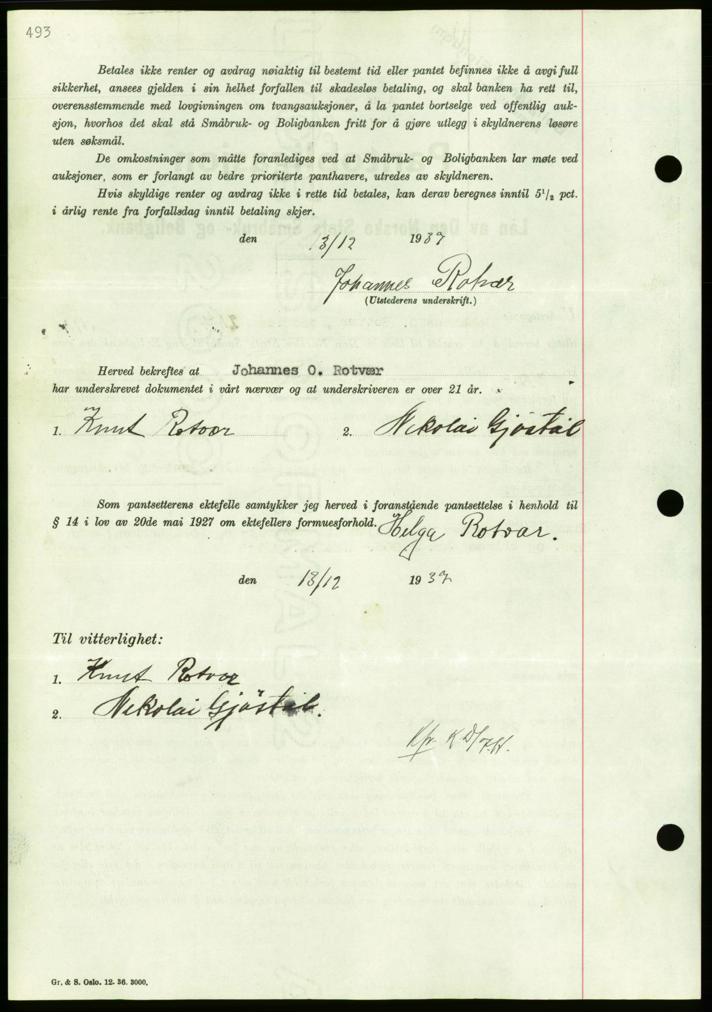 Nordmøre sorenskriveri, AV/SAT-A-4132/1/2/2Ca/L0092: Mortgage book no. B82, 1937-1938, Diary no: : 3143/1937