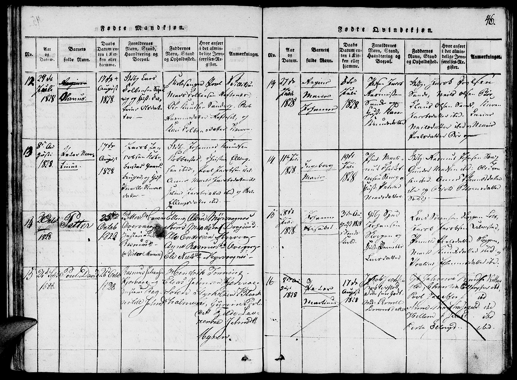 Ministerialprotokoller, klokkerbøker og fødselsregistre - Møre og Romsdal, AV/SAT-A-1454/507/L0069: Parish register (official) no. 507A04, 1816-1841, p. 46