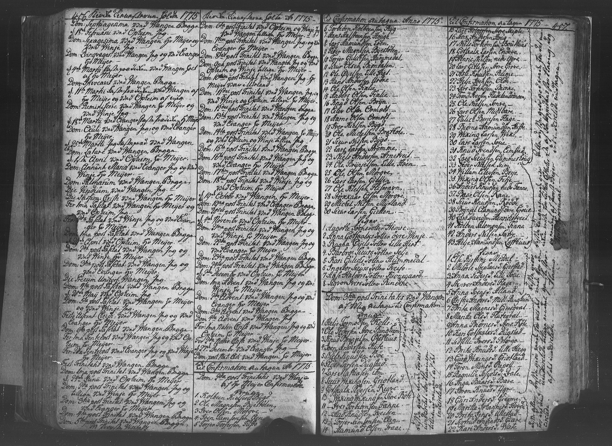 Voss sokneprestembete, AV/SAB-A-79001/H/Haa: Parish register (official) no. A 8, 1752-1780, p. 456-457