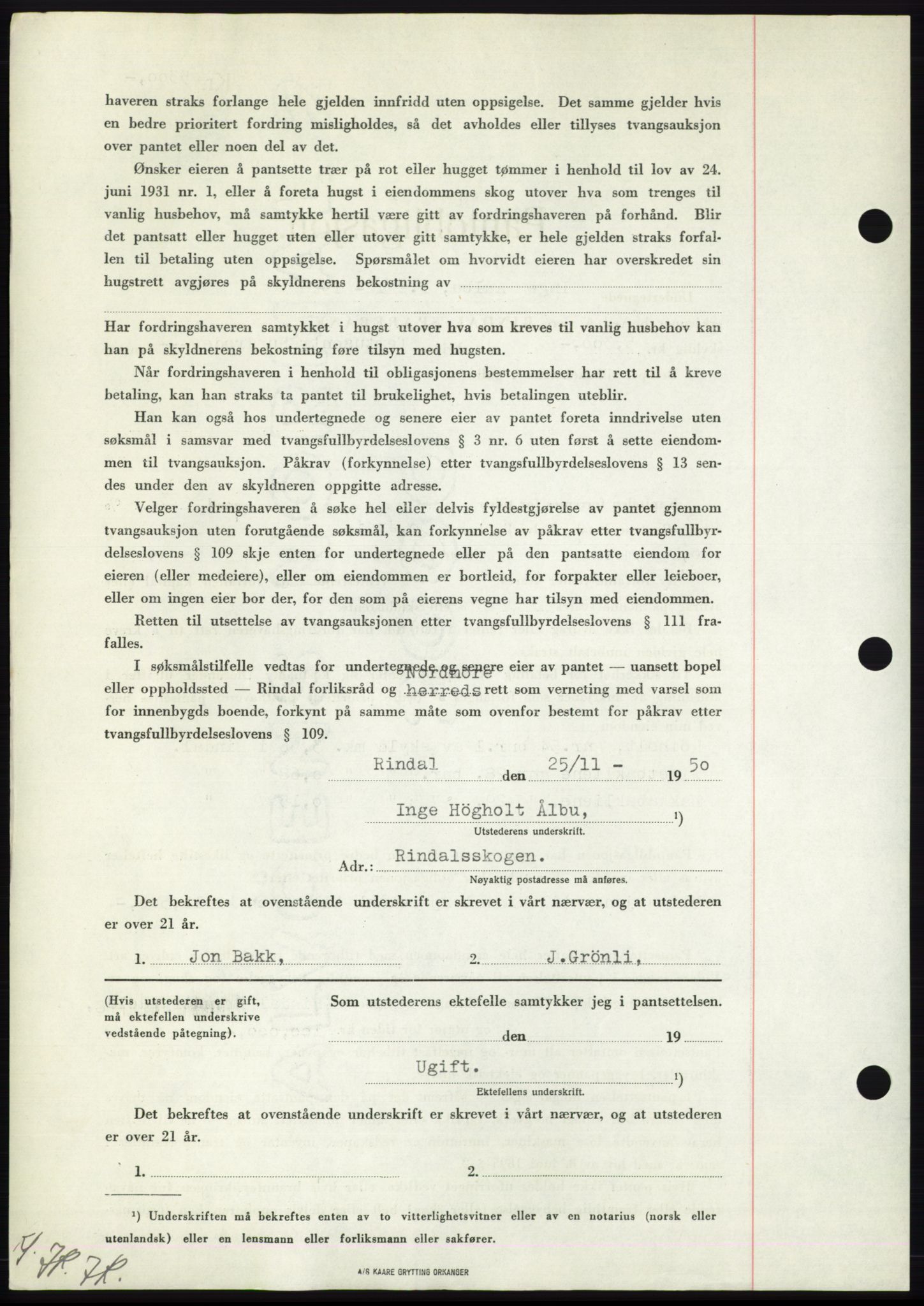 Nordmøre sorenskriveri, AV/SAT-A-4132/1/2/2Ca: Mortgage book no. B106, 1950-1950, Diary no: : 3863/1950