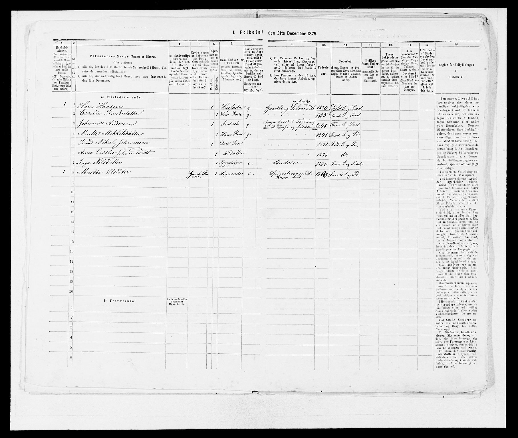 SAB, 1875 census for 1245P Sund, 1875, p. 34