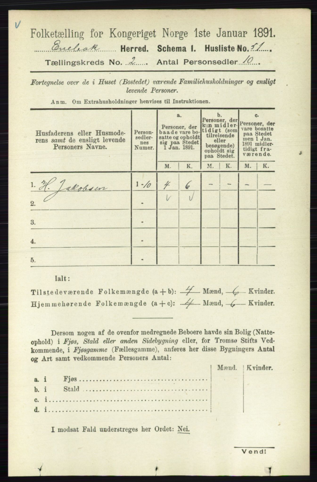 RA, 1891 census for 0229 Enebakk, 1891, p. 757