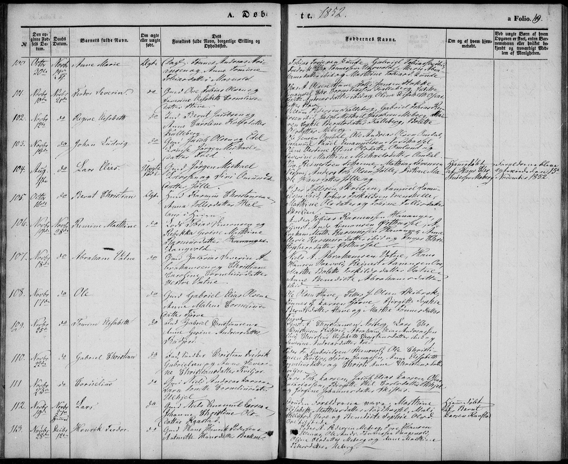 Lista sokneprestkontor, AV/SAK-1111-0027/F/Fb/L0002: Parish register (copy) no. B 2, 1847-1862, p. 49