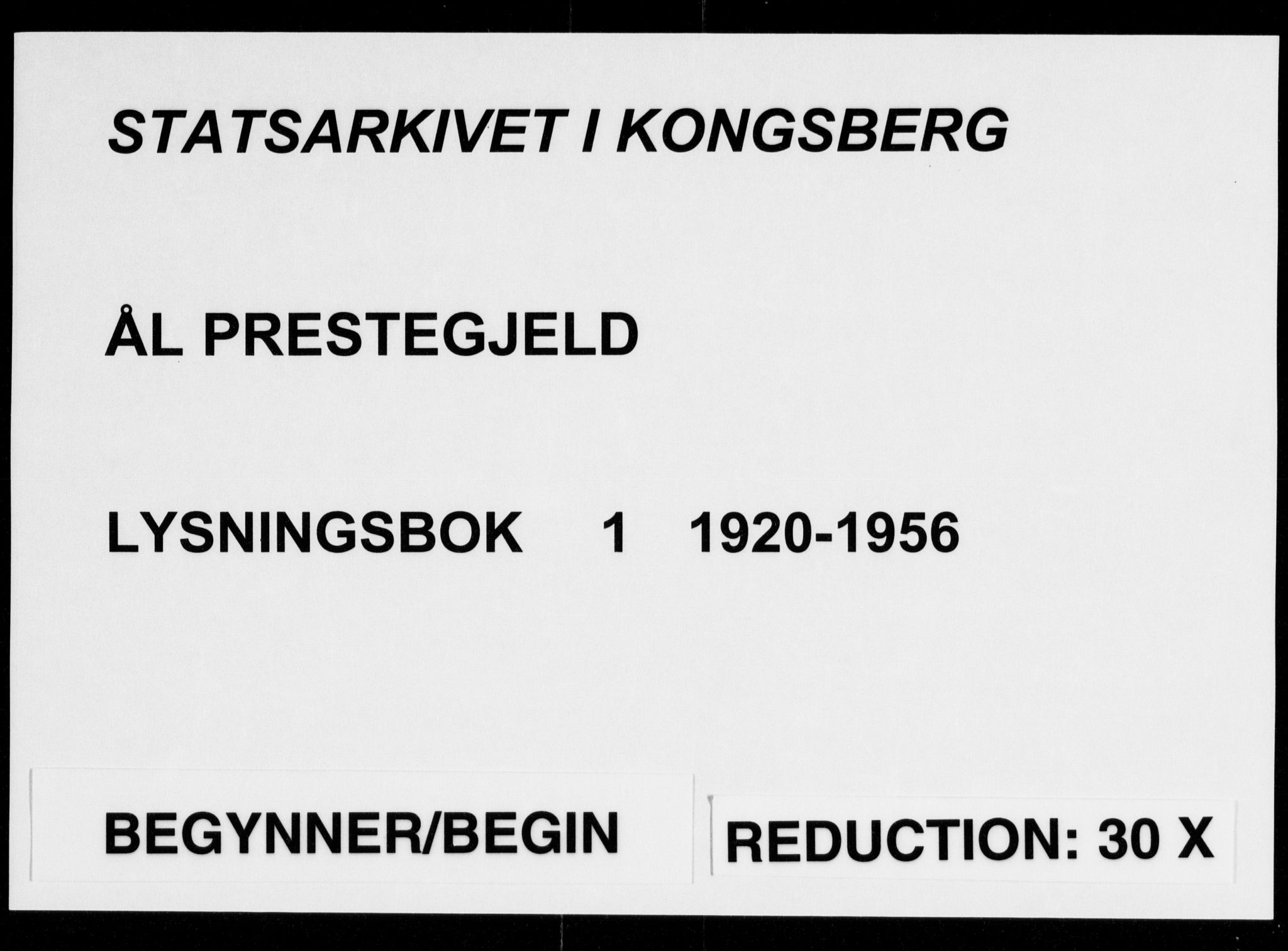 Ål kirkebøker, SAKO/A-249/H/Ha/L0001: Banns register no. 1, 1920-1956