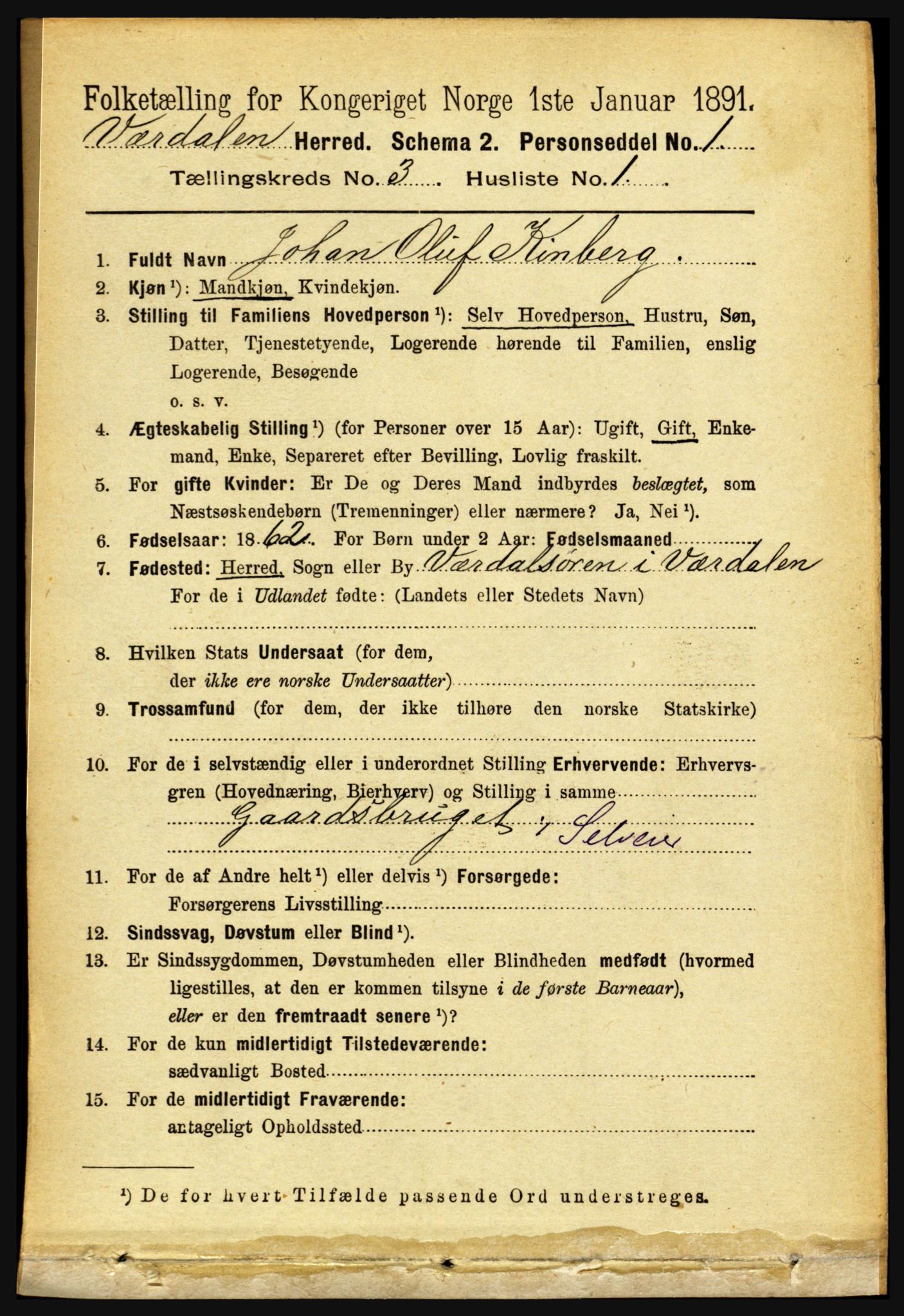 RA, 1891 census for 1721 Verdal, 1891, p. 1775