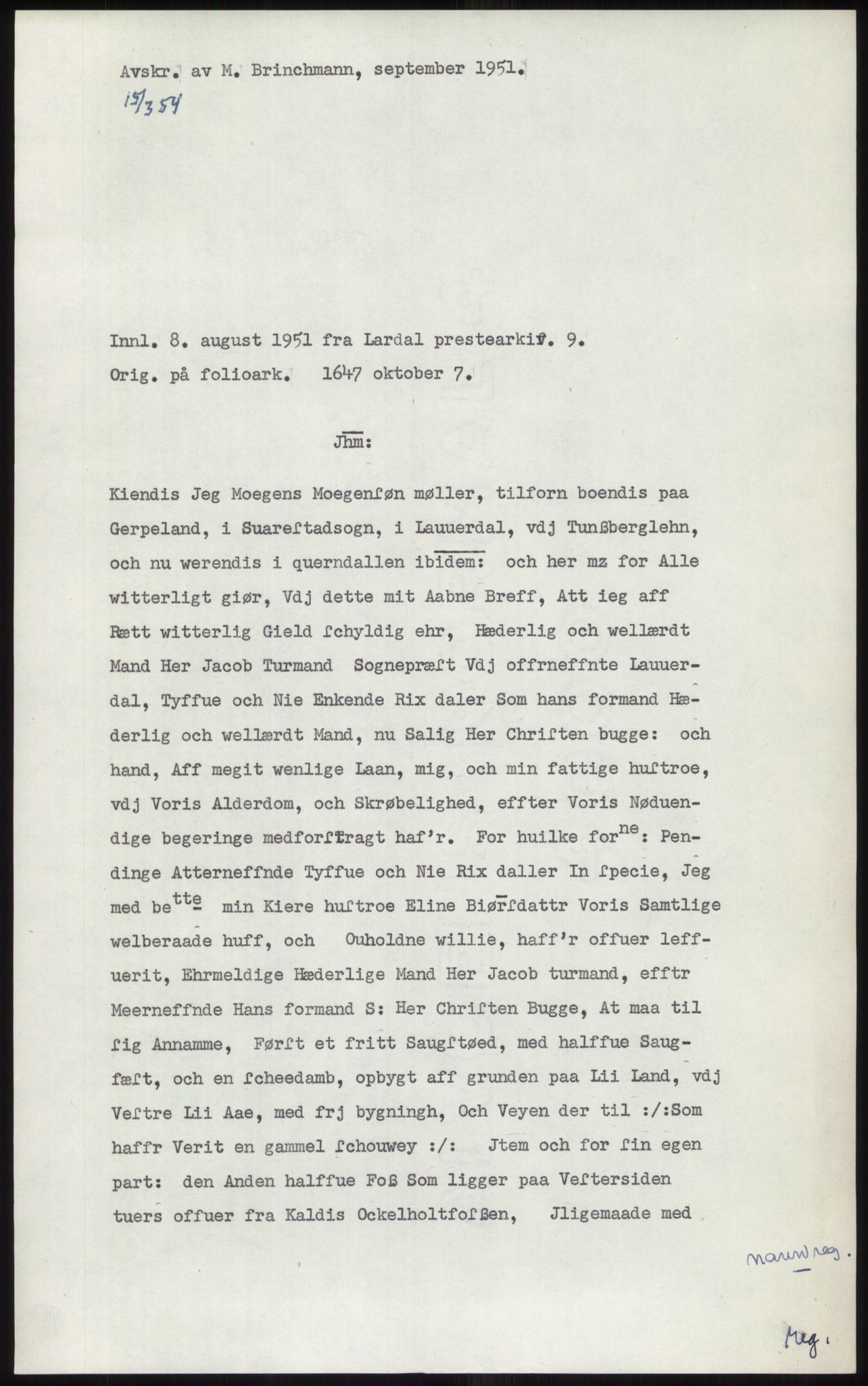 Samlinger til kildeutgivelse, Diplomavskriftsamlingen, AV/RA-EA-4053/H/Ha, p. 273