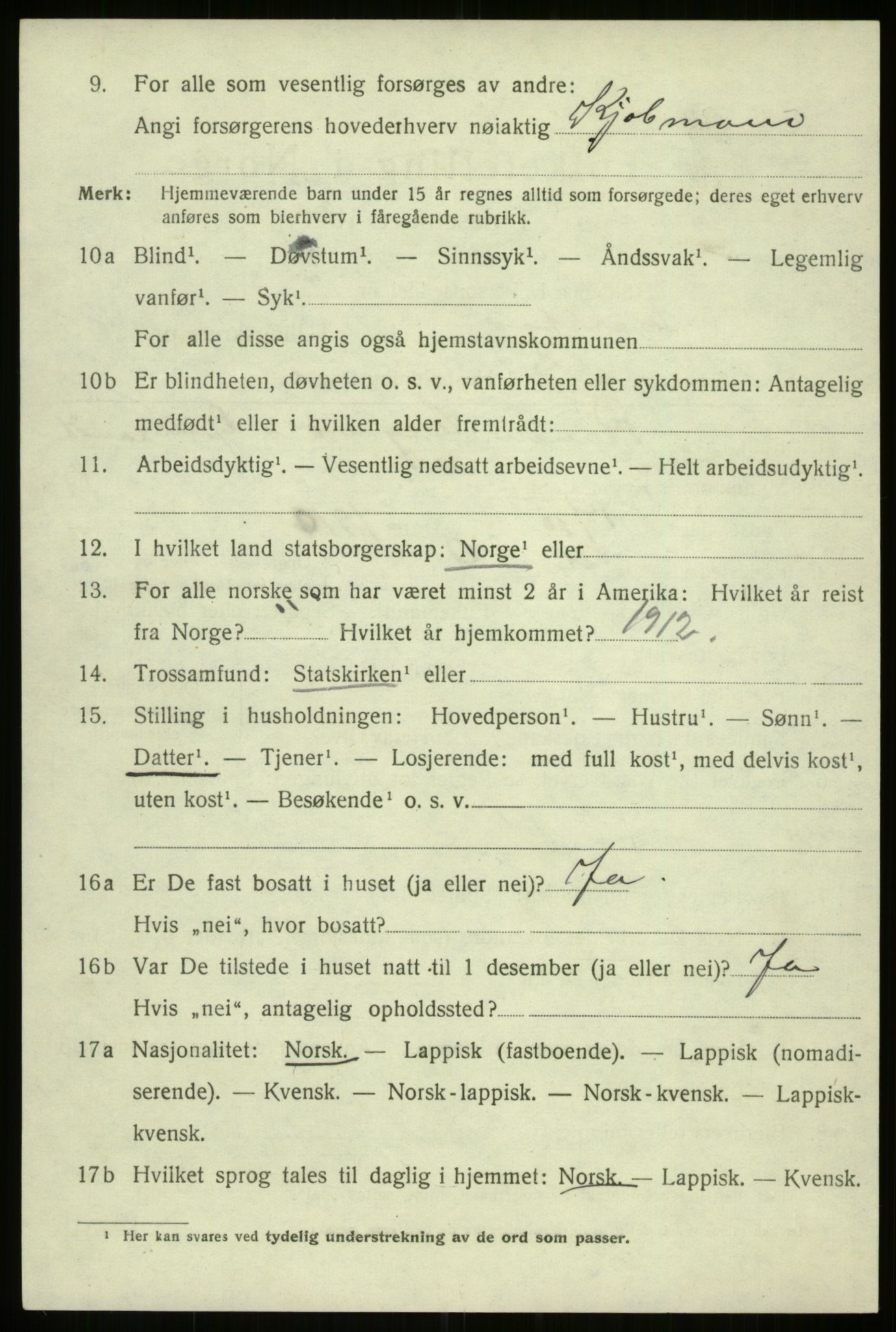 SATØ, 1920 census for Harstad, 1920, p. 7827