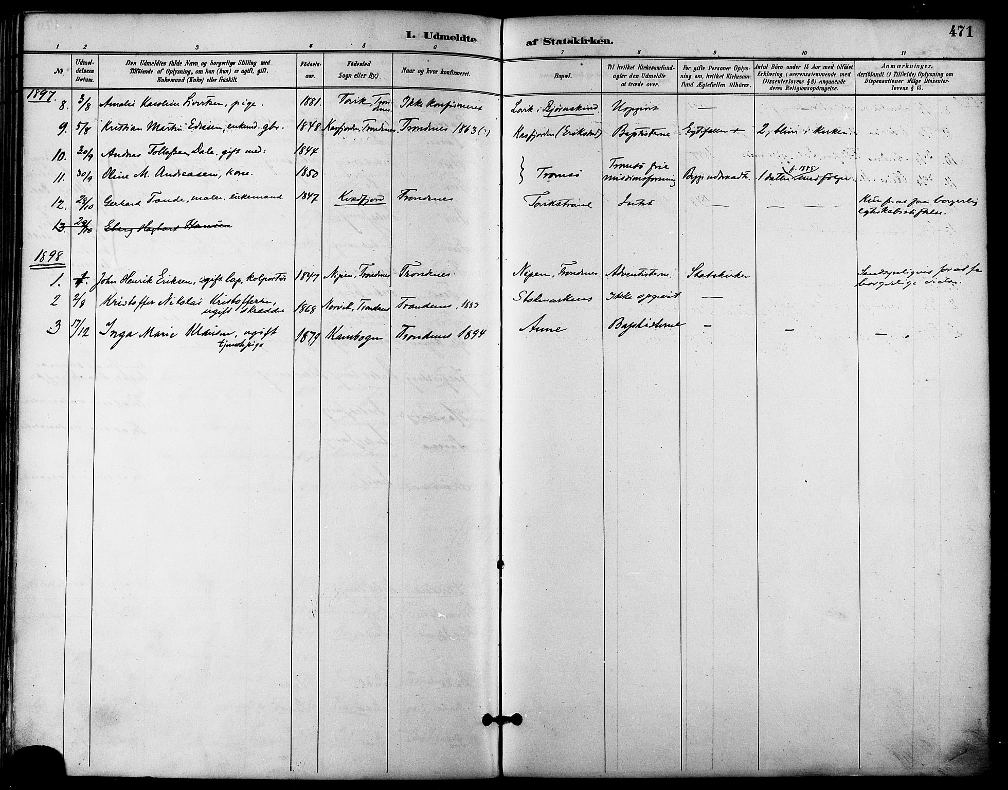 Trondenes sokneprestkontor, SATØ/S-1319/H/Ha/L0016kirke: Parish register (official) no. 16, 1890-1898, p. 471