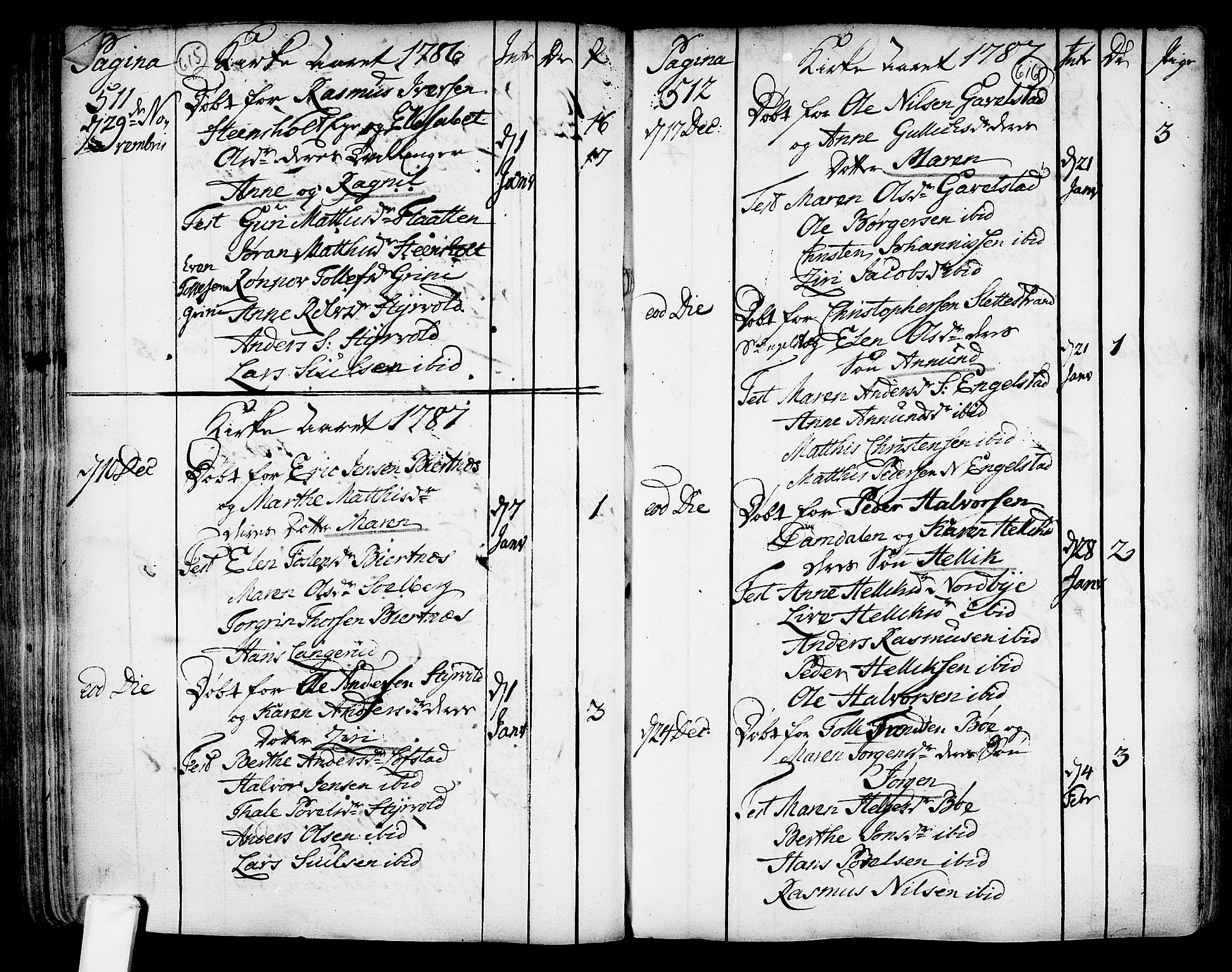 Lardal kirkebøker, AV/SAKO-A-350/F/Fa/L0003: Parish register (official) no. I 3, 1733-1815, p. 615-616