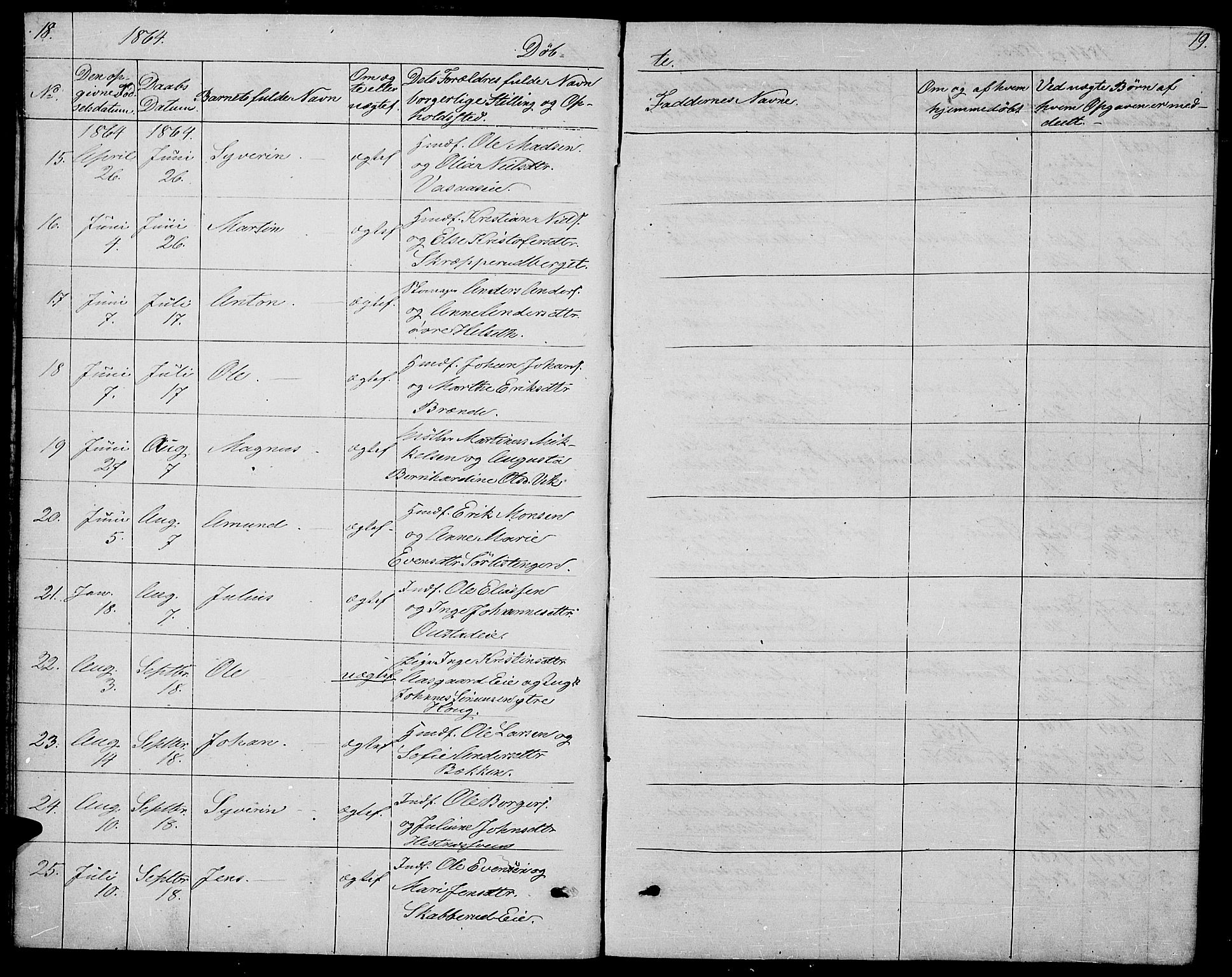 Stange prestekontor, AV/SAH-PREST-002/L/L0005: Parish register (copy) no. 5, 1861-1881, p. 18-19