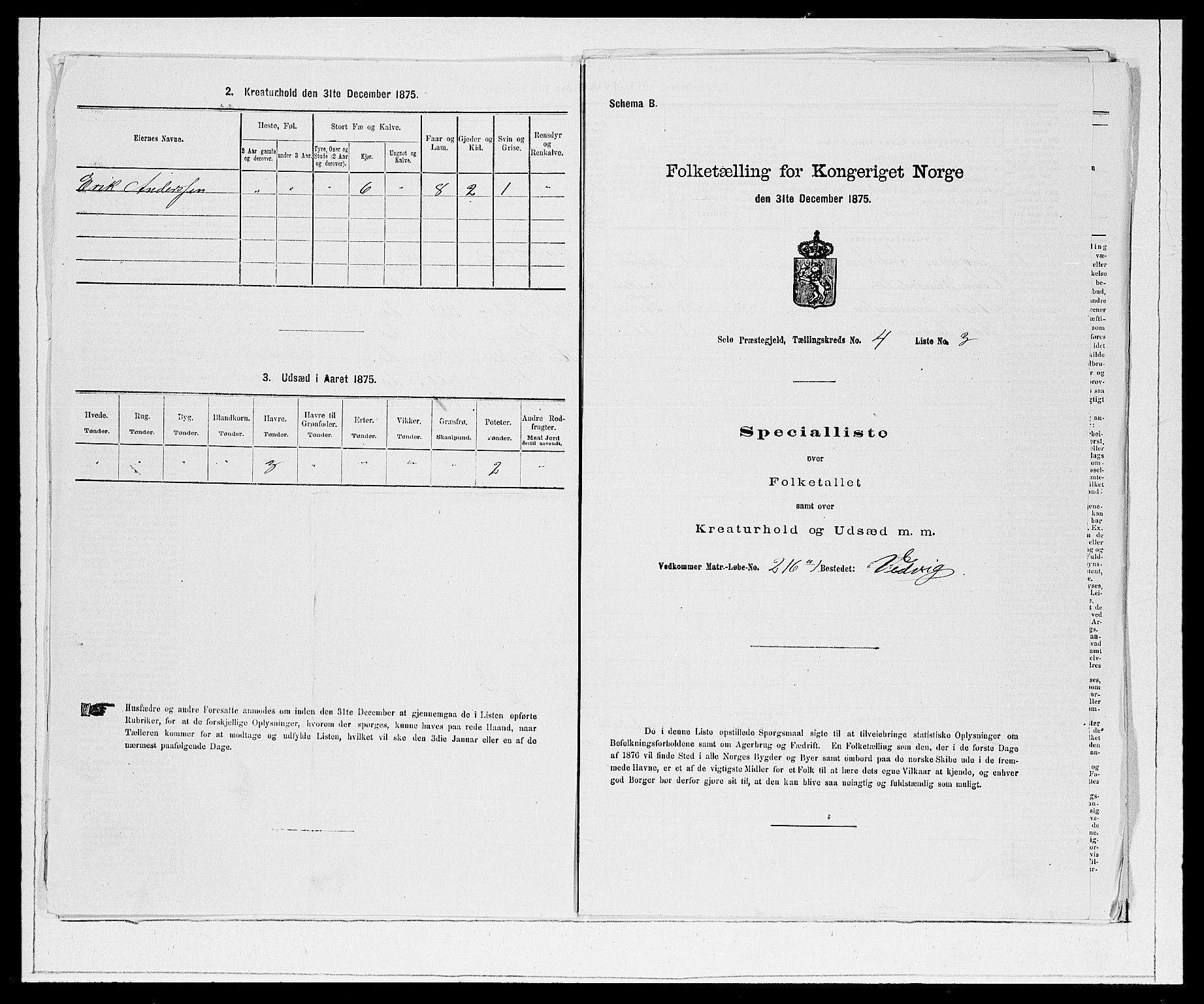 SAB, 1875 Census for 1441P Selje, 1875, p. 470