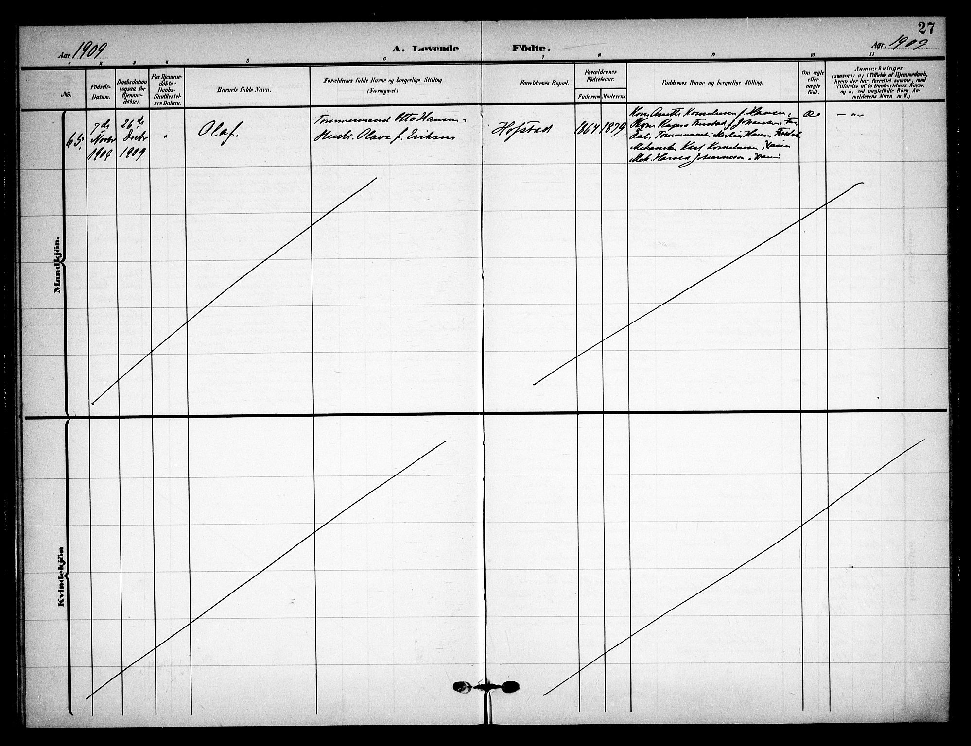 Asker prestekontor Kirkebøker, AV/SAO-A-10256a/F/Fa/L0017: Parish register (official) no. I 17, 1907-1915, p. 27