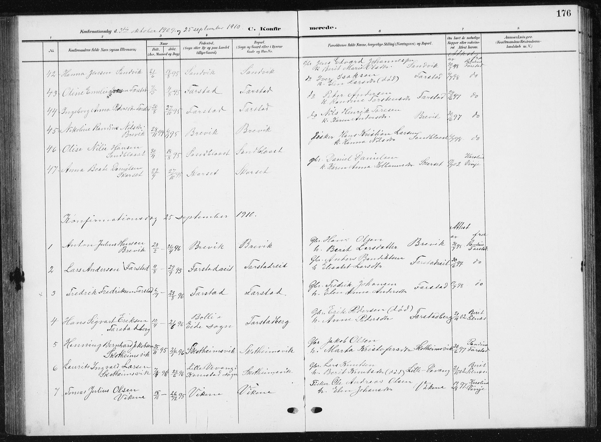 Ministerialprotokoller, klokkerbøker og fødselsregistre - Møre og Romsdal, AV/SAT-A-1454/567/L0784: Parish register (copy) no. 567C04, 1903-1938, p. 176