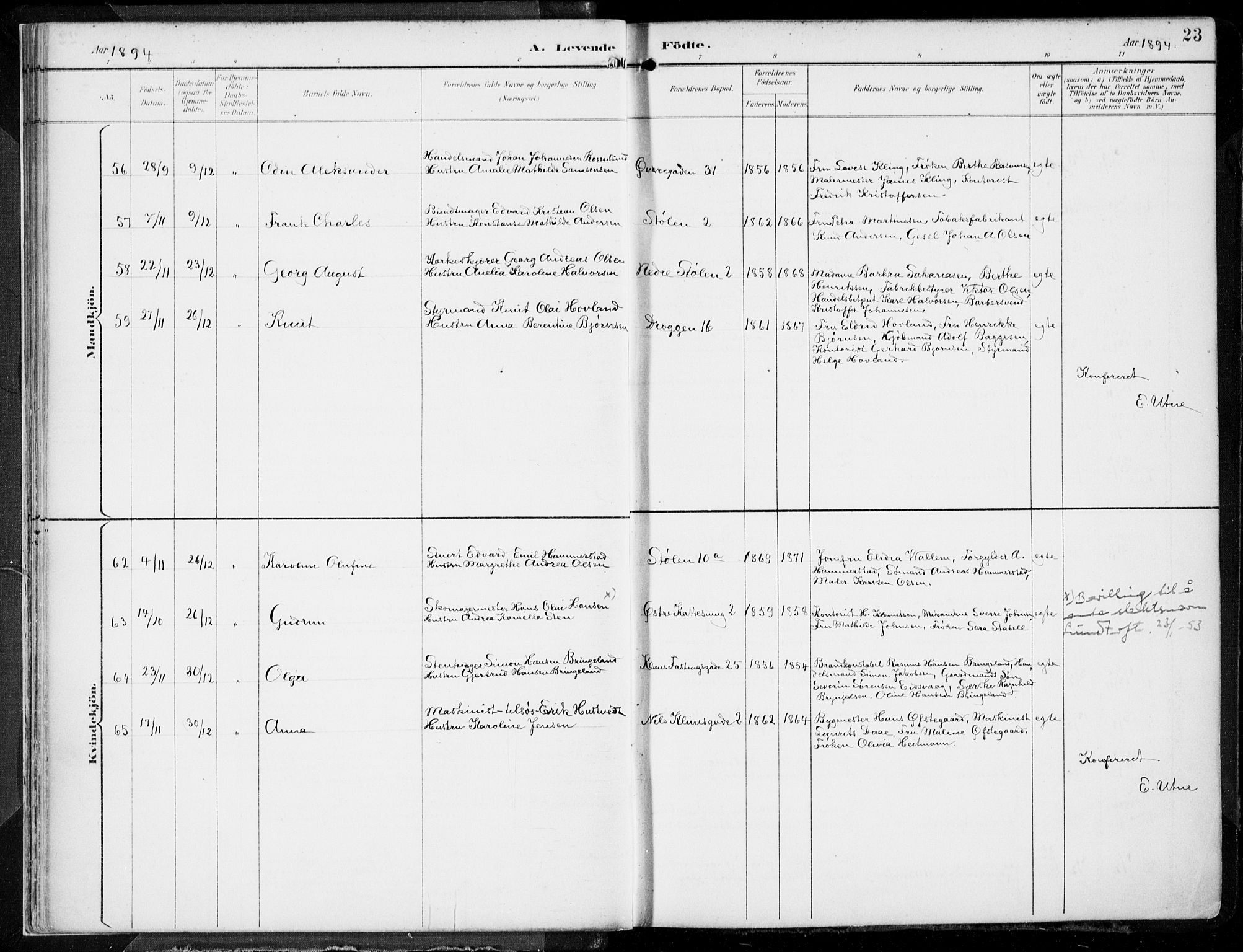 Mariakirken Sokneprestembete, AV/SAB-A-76901/H/Hab/L0005: Parish register (copy) no. A 5, 1893-1913, p. 23