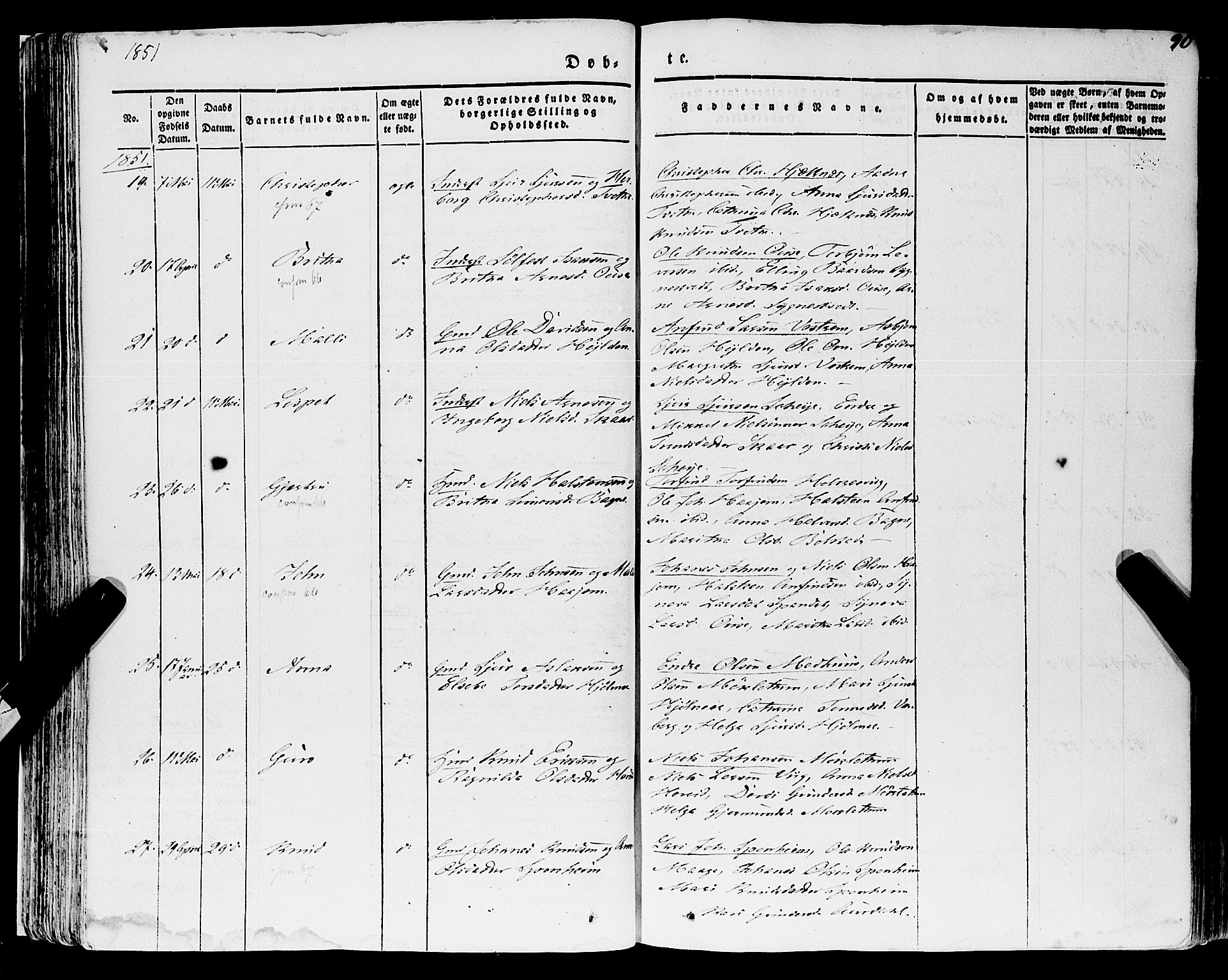 Ulvik sokneprestembete, AV/SAB-A-78801/H/Haa: Parish register (official) no. A 12, 1839-1853, p. 90