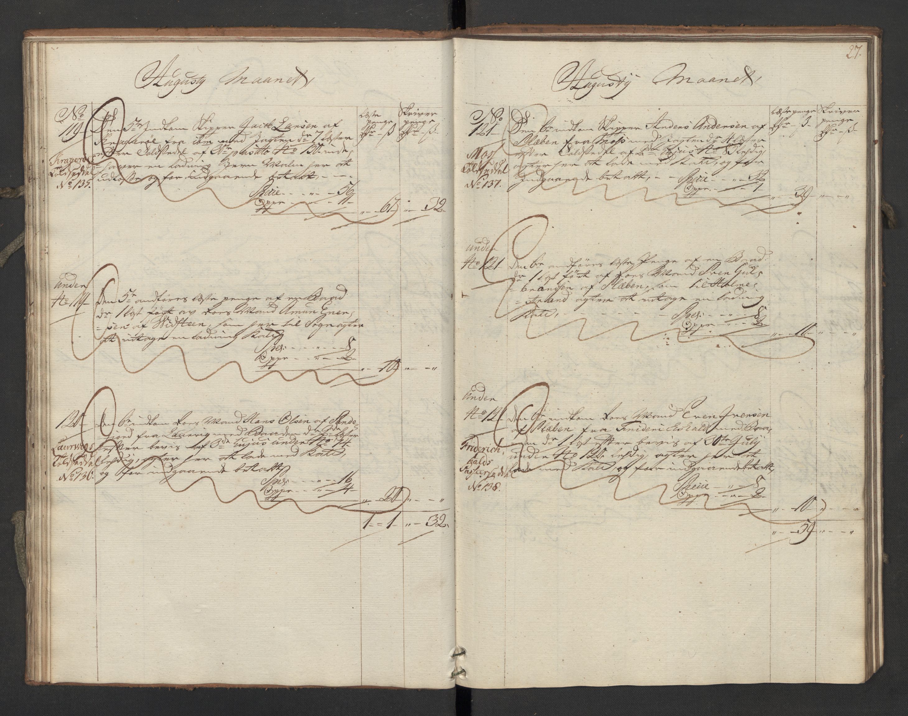 Generaltollkammeret, tollregnskaper, AV/RA-EA-5490/R06/L0062/0002: Tollregnskaper Kristiania / Inngående hovedtollbok Slependen, 1762, p. 26b-27a