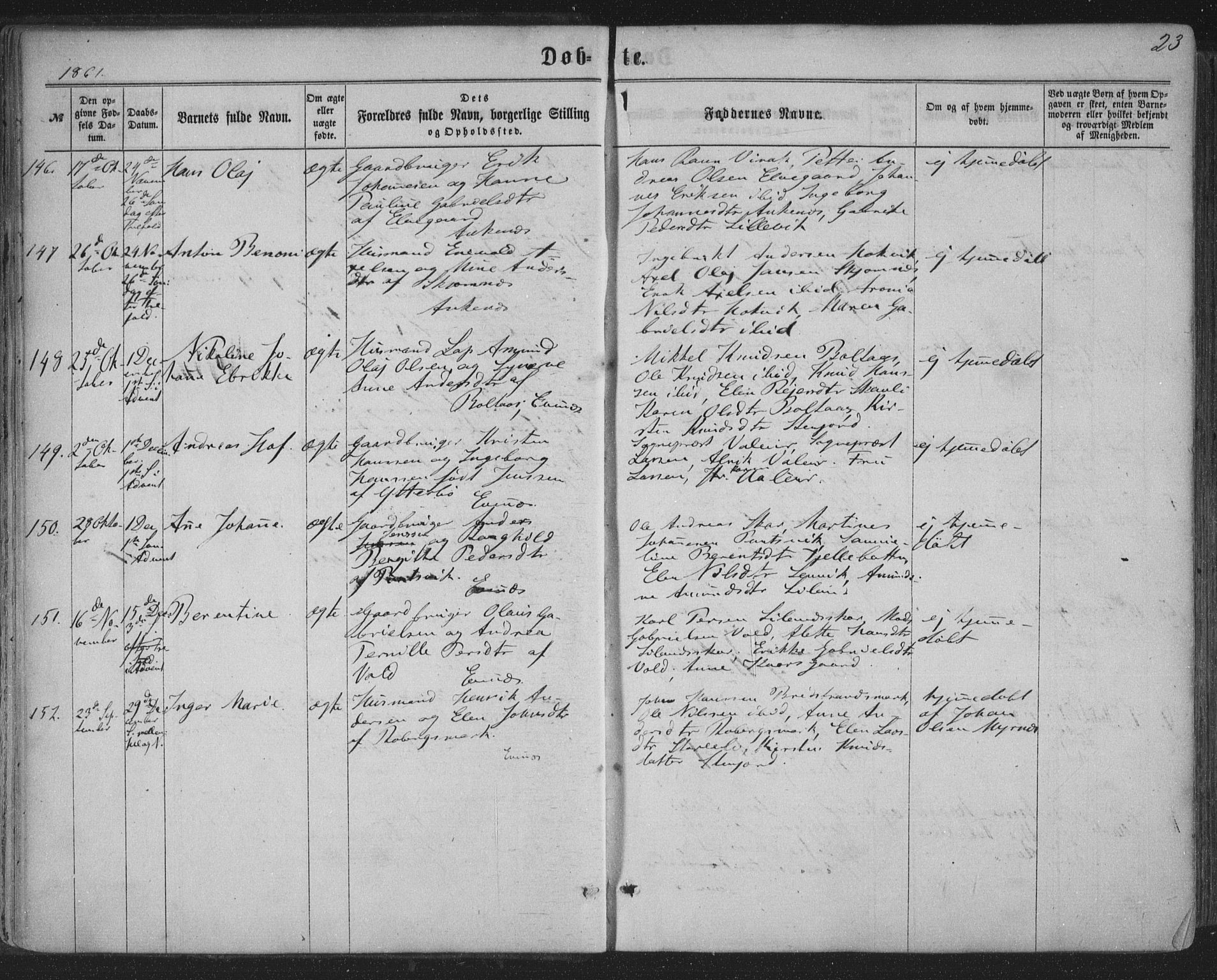 Ministerialprotokoller, klokkerbøker og fødselsregistre - Nordland, AV/SAT-A-1459/863/L0896: Parish register (official) no. 863A08, 1861-1871, p. 23