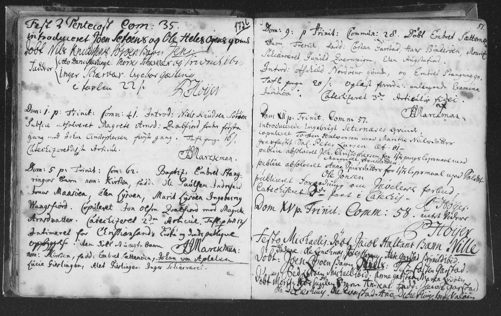 Ministerialprotokoller, klokkerbøker og fødselsregistre - Nord-Trøndelag, SAT/A-1458/786/L0685: Parish register (official) no. 786A01, 1710-1798, p. 51