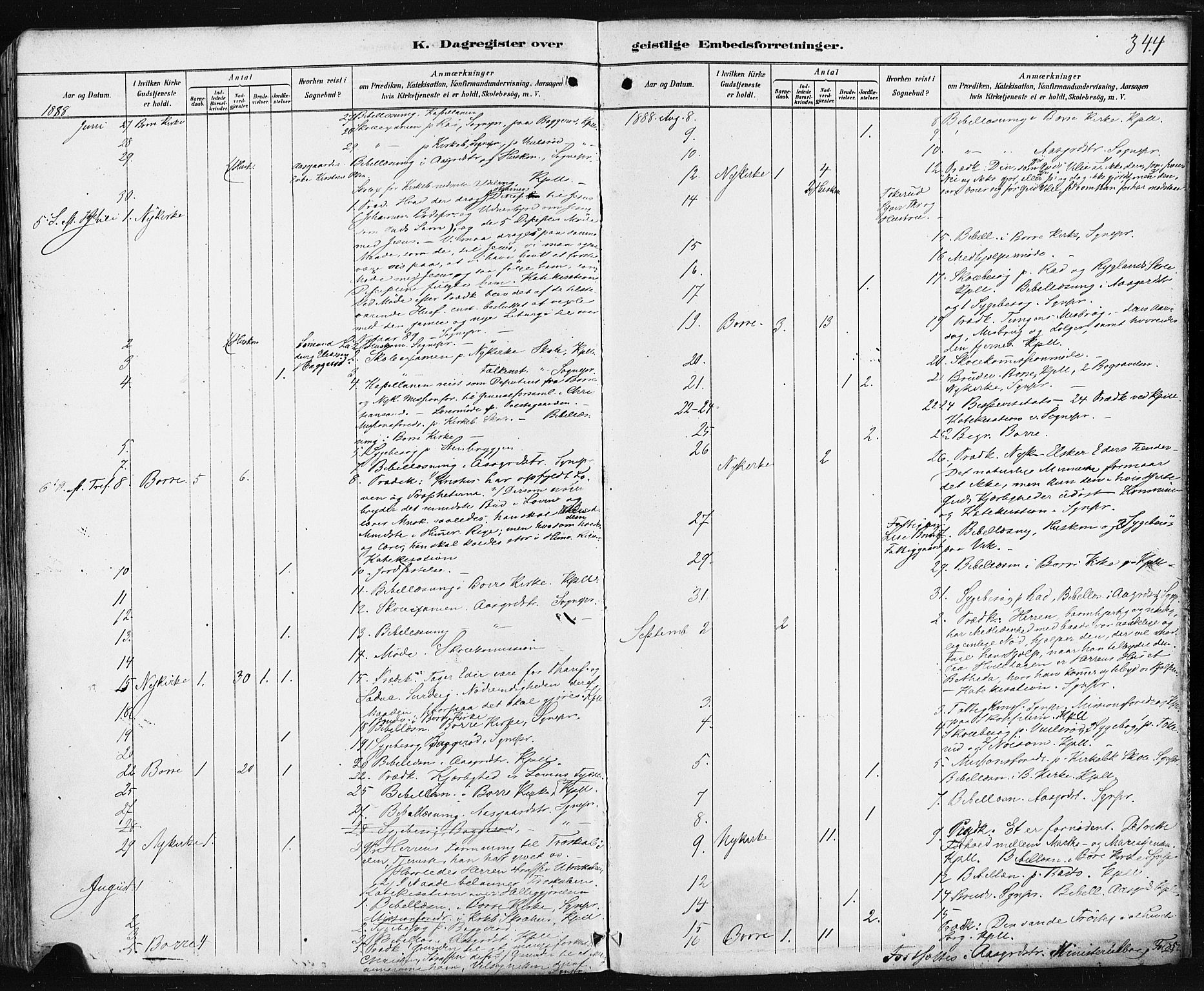 Borre kirkebøker, AV/SAKO-A-338/F/Fa/L0009: Parish register (official) no. I 9, 1878-1896, p. 344